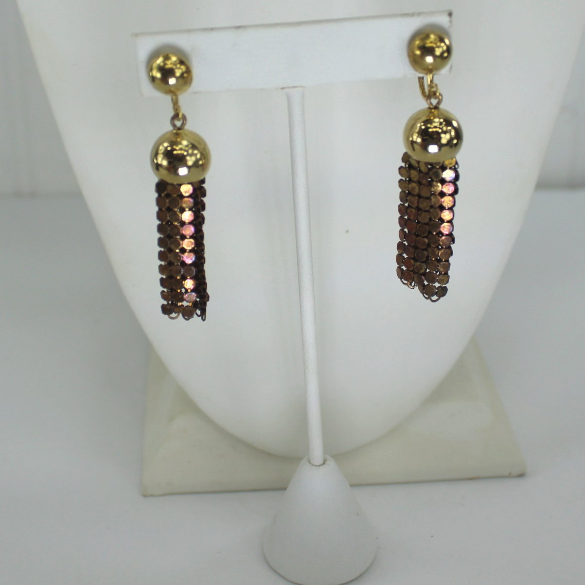 Wrap Necklace or Belt Dangle Earrings Chain Metal Design Wear or DIY Project closeup earrings