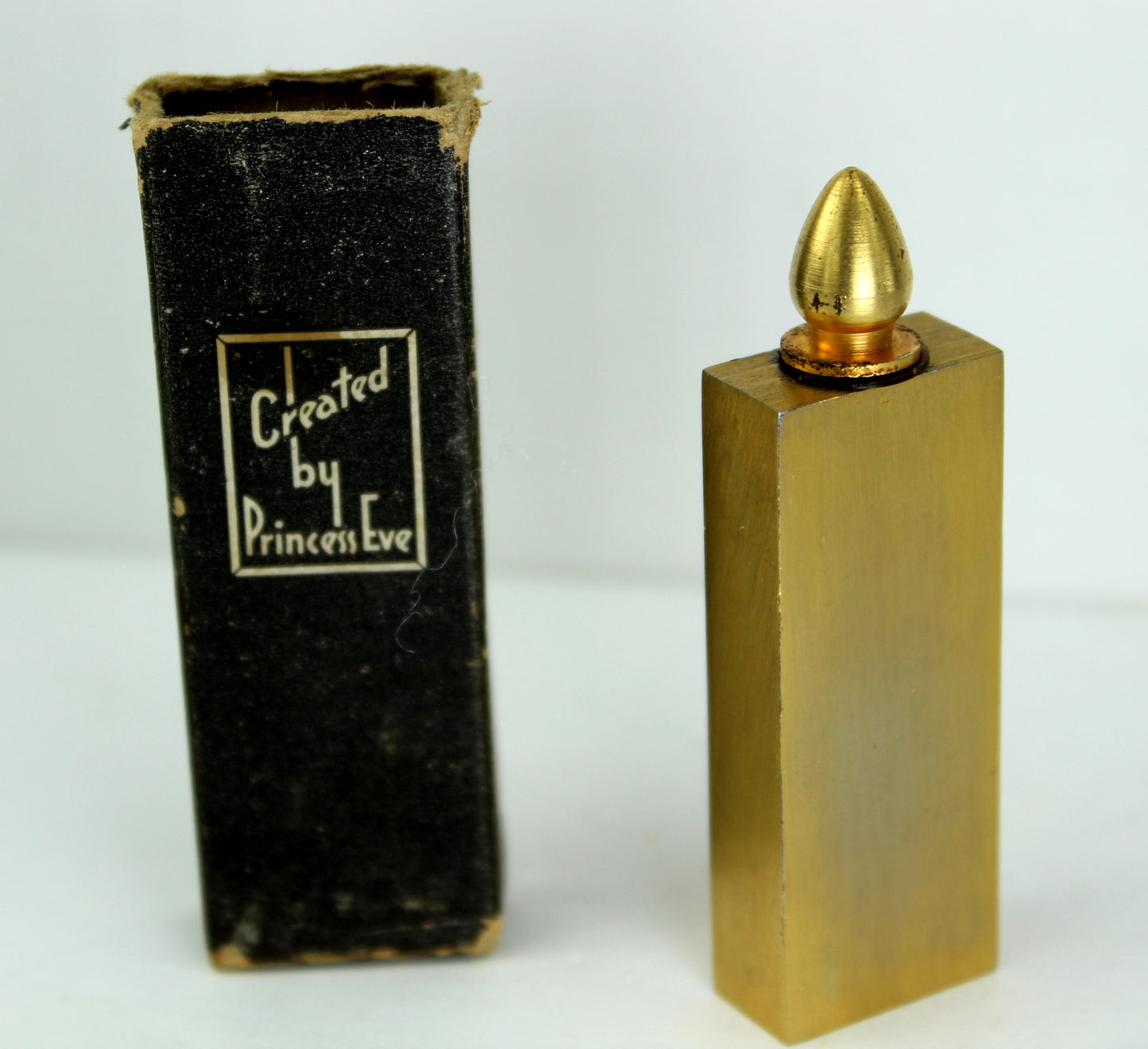 Vintage Princess Eve Purse Perfume Bottle 1946 Gilt Rhinestoe Stars Original Box elegant metal perfume rhinestone stars
