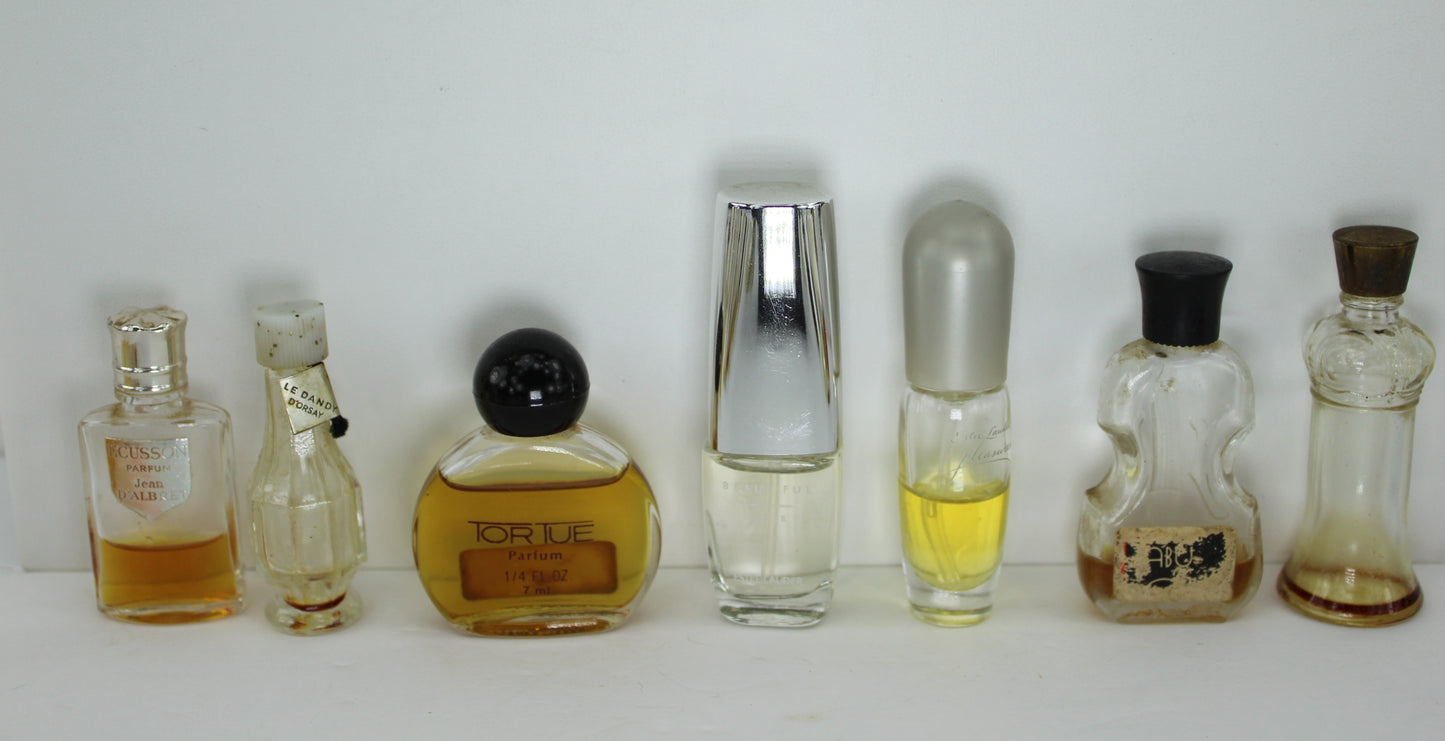 Vintage 42 Designer Perfume Bottles Mini Micro Mino Collection Partial Full additional closeup pix