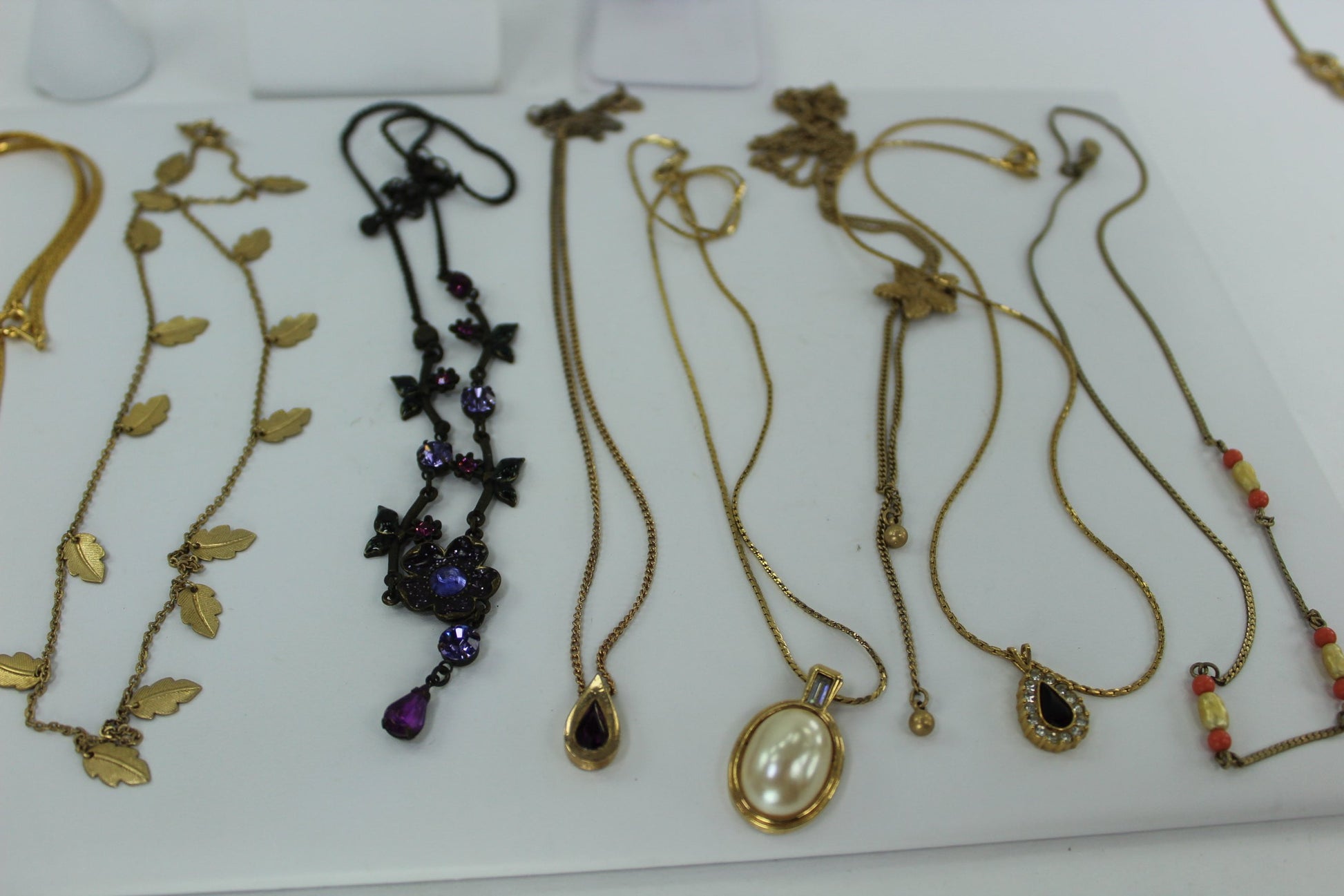 Vintage AVON Jewelry Lot 17 Pieces Wearables Resales Necklaces Bracelet Pins ER purple stone
