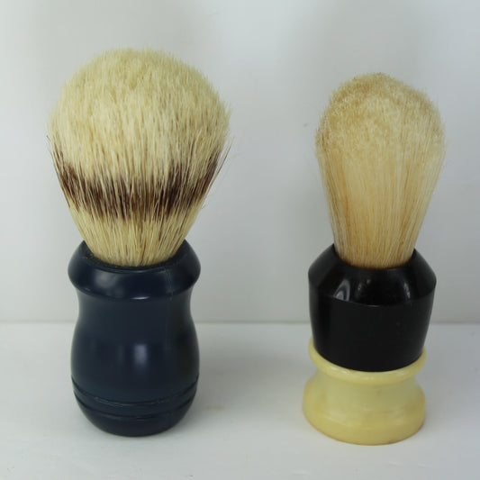Pair Shaving Brushes Vintage Ever Ready Nylon Surrey Natural Bristle
