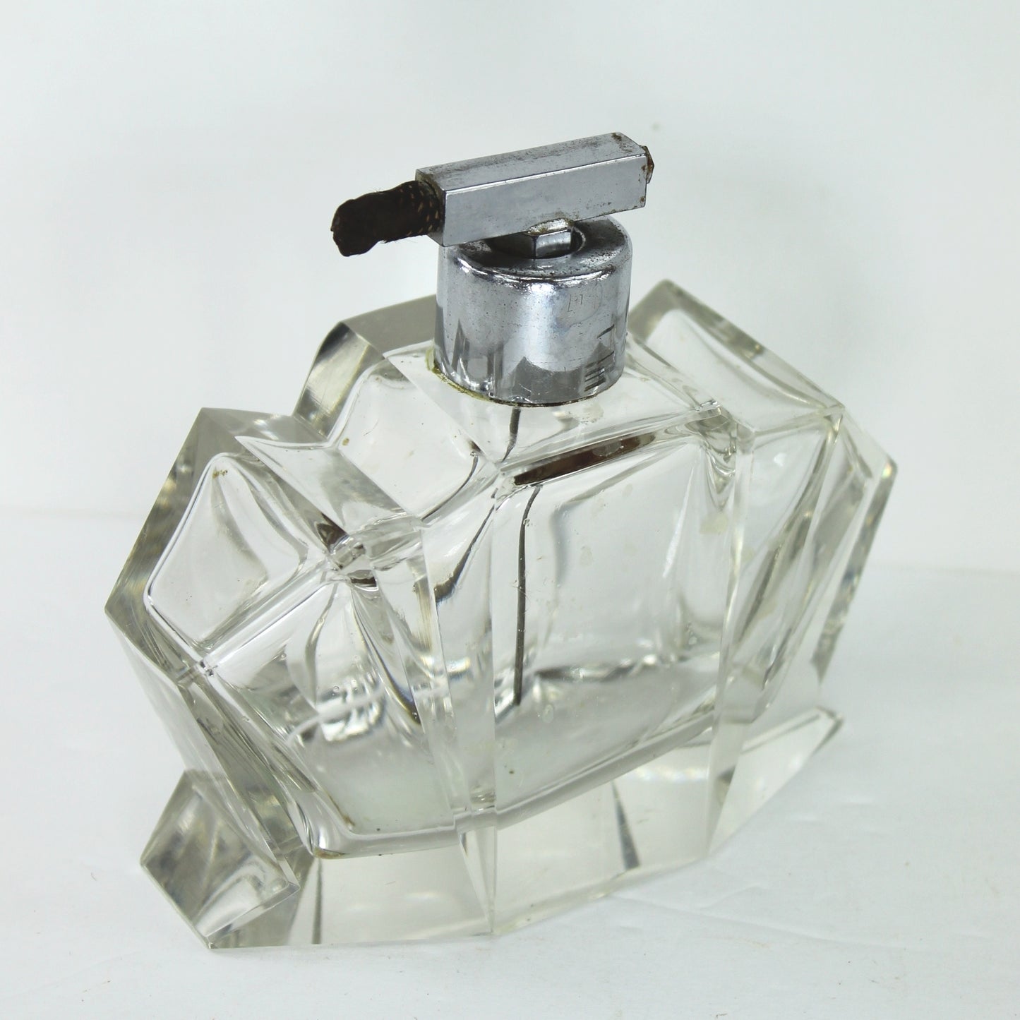 Vintage Deco Heavy Crystal Perfume Bottle Beautiful Quality