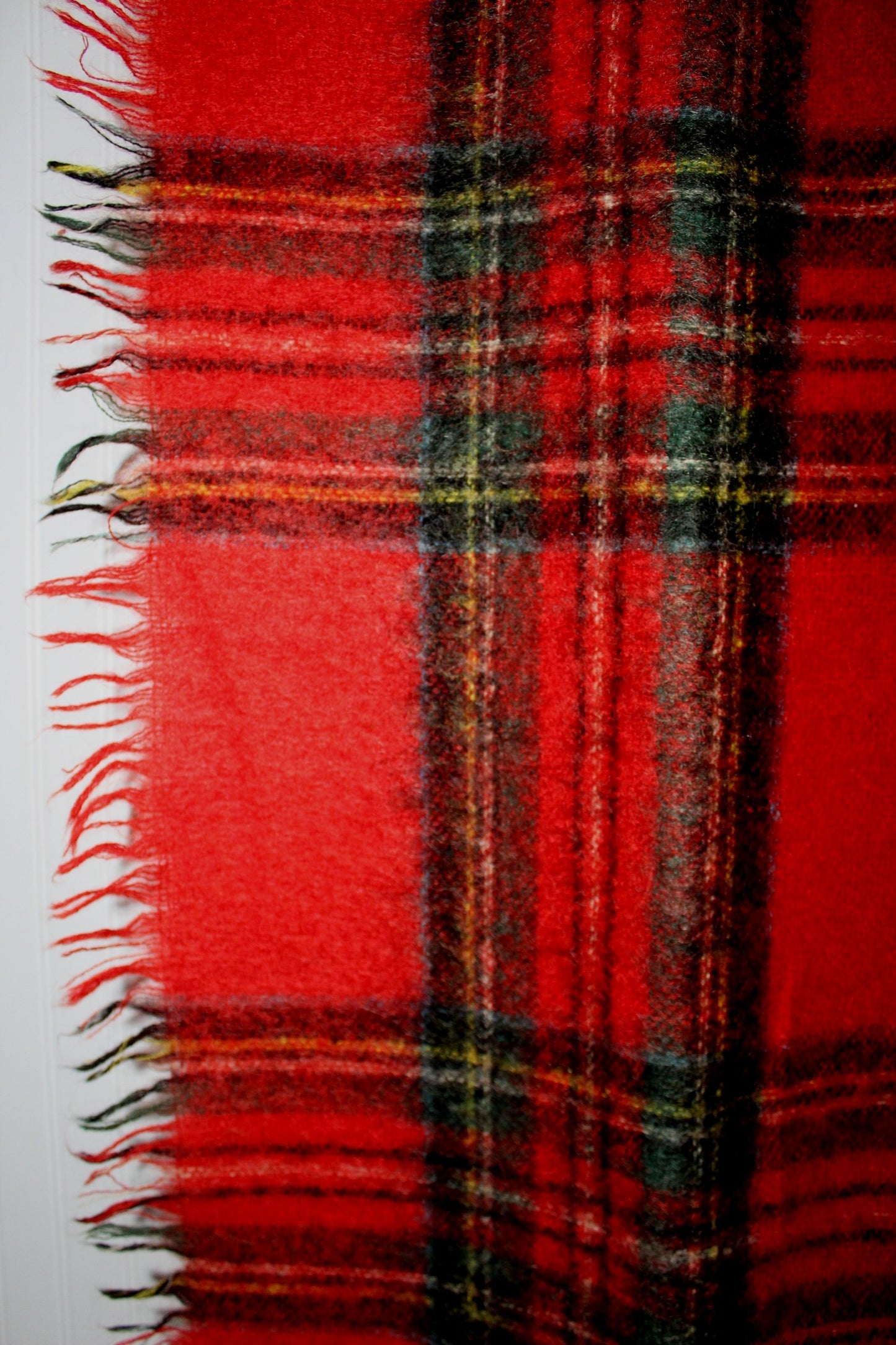 Mohair Throw Scotland Robert Burns Royal Stewart Red Tartan Plaid wool