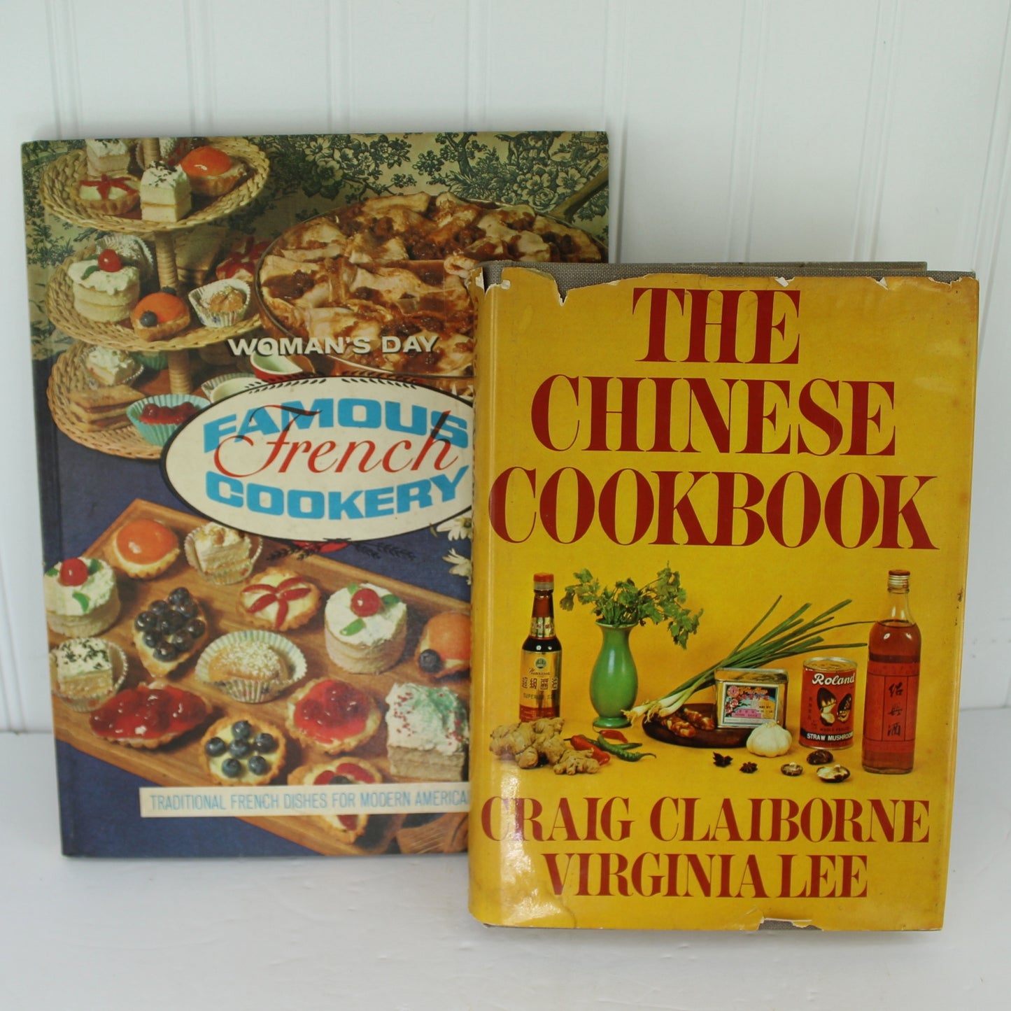 Collection 2 Classic Vtg Cookbooks Chinese Cookbook Claiborne 1972 & French Cooking Woman's Day 1969