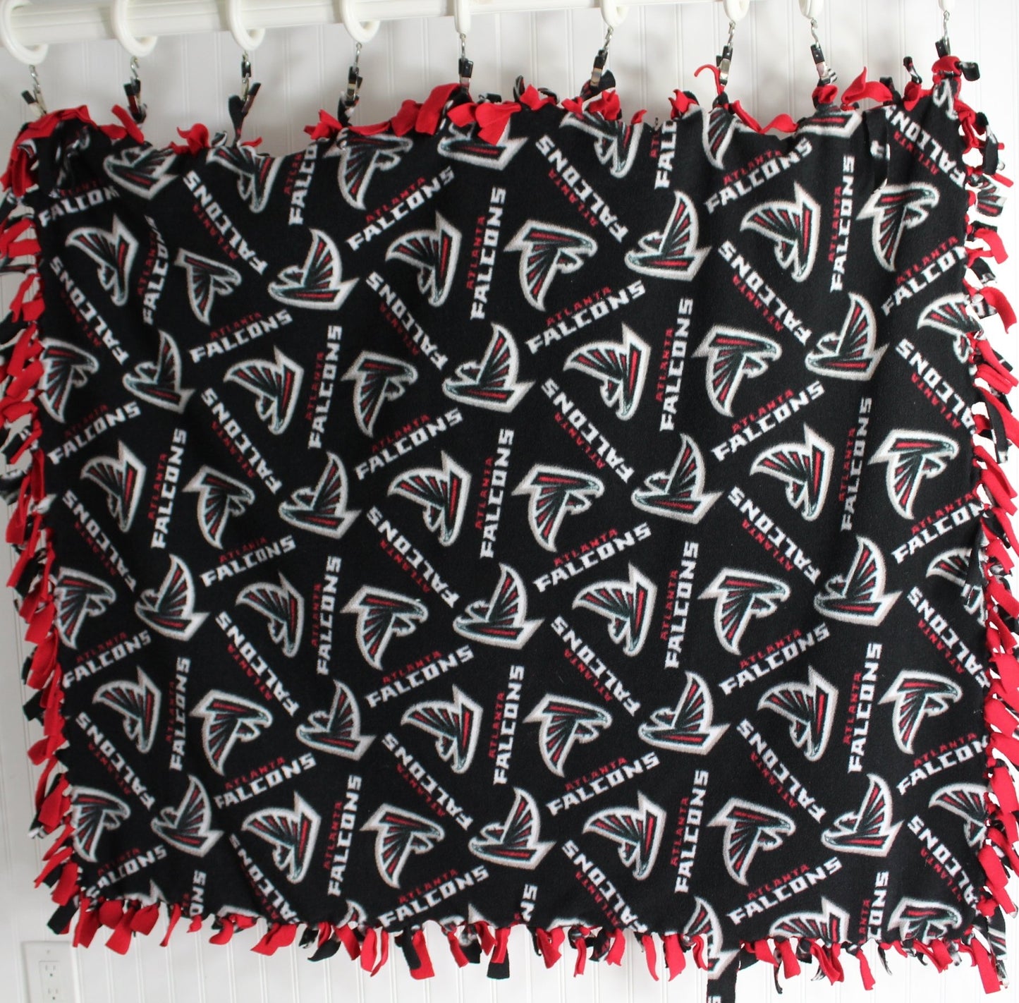 Atlanta Falcons Throw Blanket Plush Poly Acrylic Tied Fringe