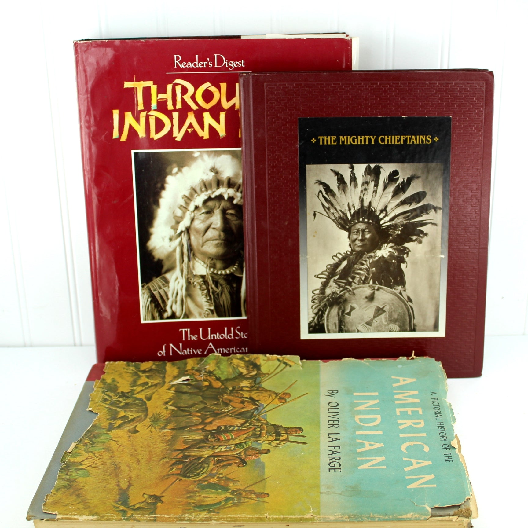 Collection 3 Vintage Books Native American Through Indian Eyes Mighty Chieftains