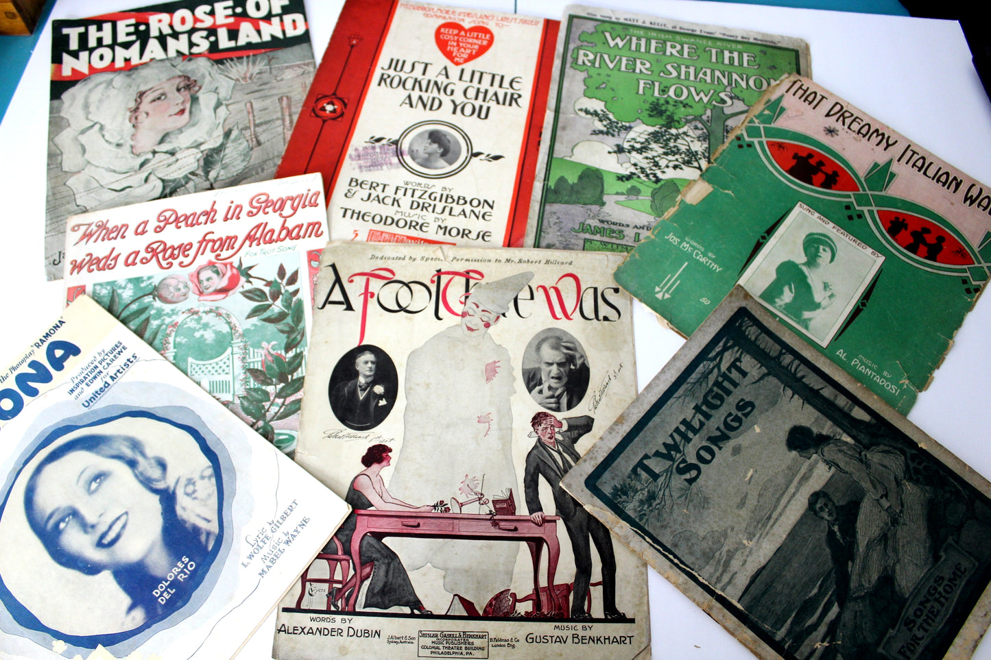 Collection 100+ Antique Vintage 1920s WW1 Romantic Sheet Music Song Books Music Use Papercraft DIY river shannon twilight songs