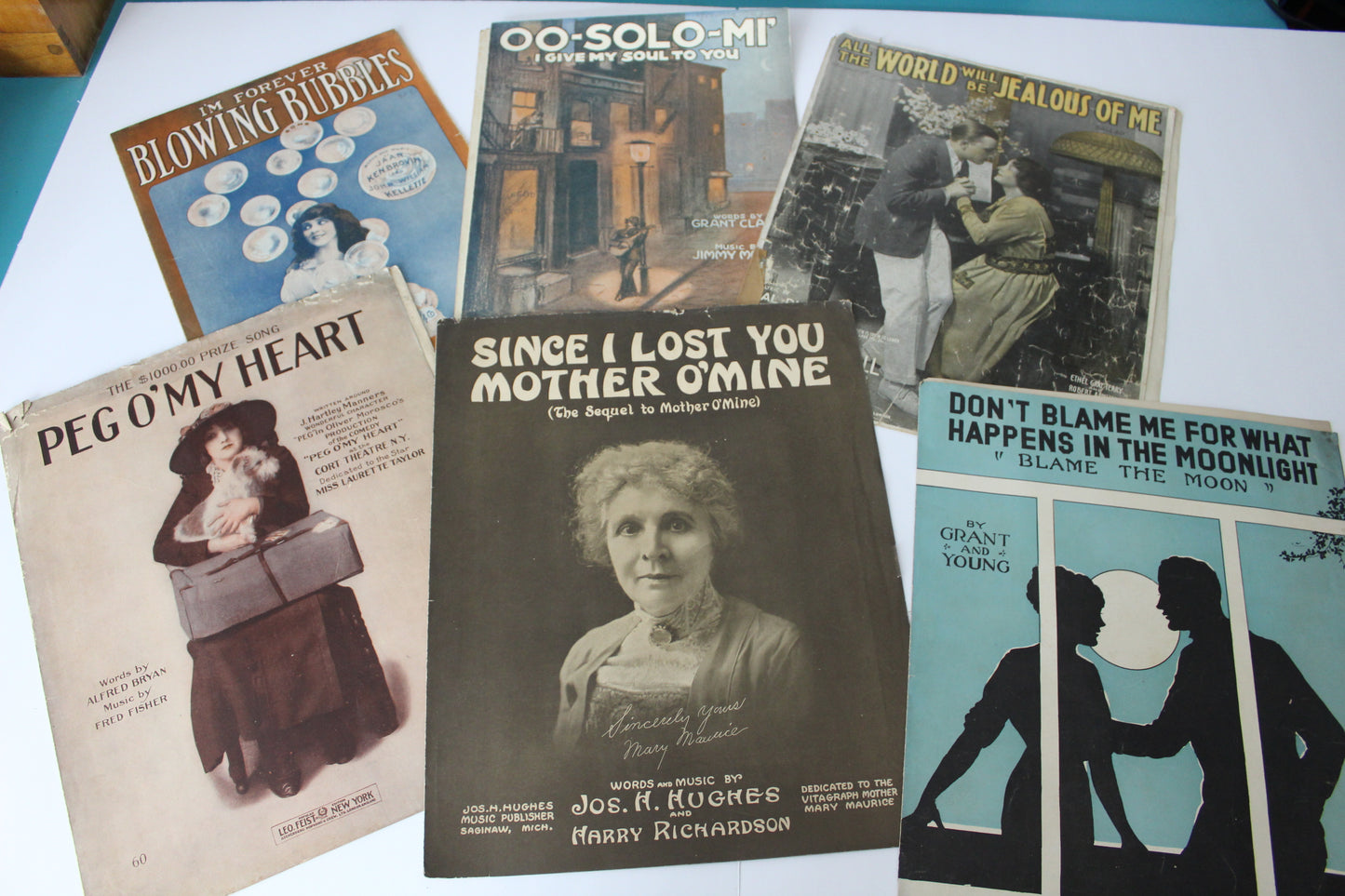 Collection 100+ Antique Vintage 1920s WW1 Romantic Sheet Music Song Books Music Use Papercraft DIY 00 solo mio