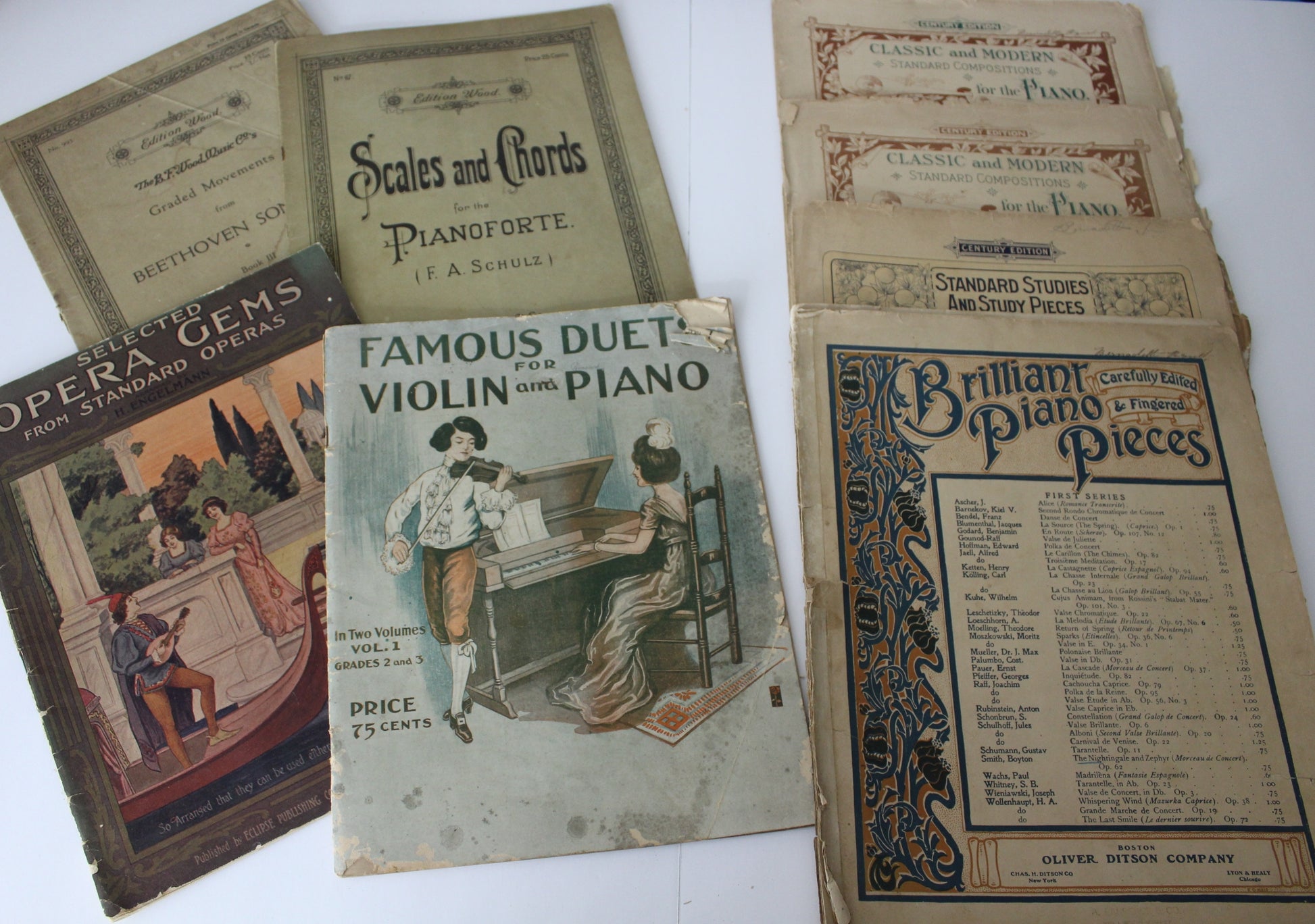 Collection 100+ Antique Vintage 1920s WW1 Romantic Sheet Music Song Books Music Use Papercraft DIY duet piano violin