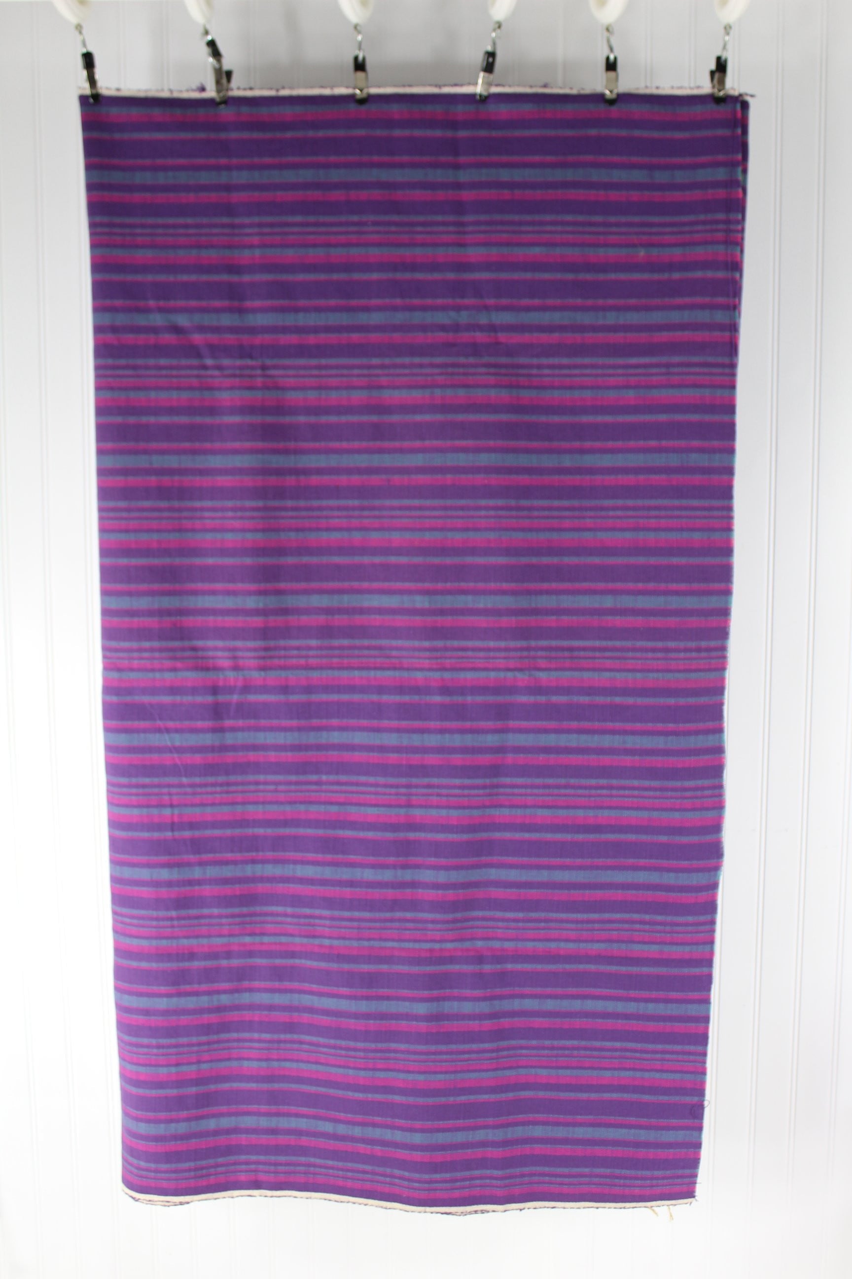 Heavy Fabric Stripe Purple Magenta Blue 3 Yards X 48" DIY Decor Crafts bags