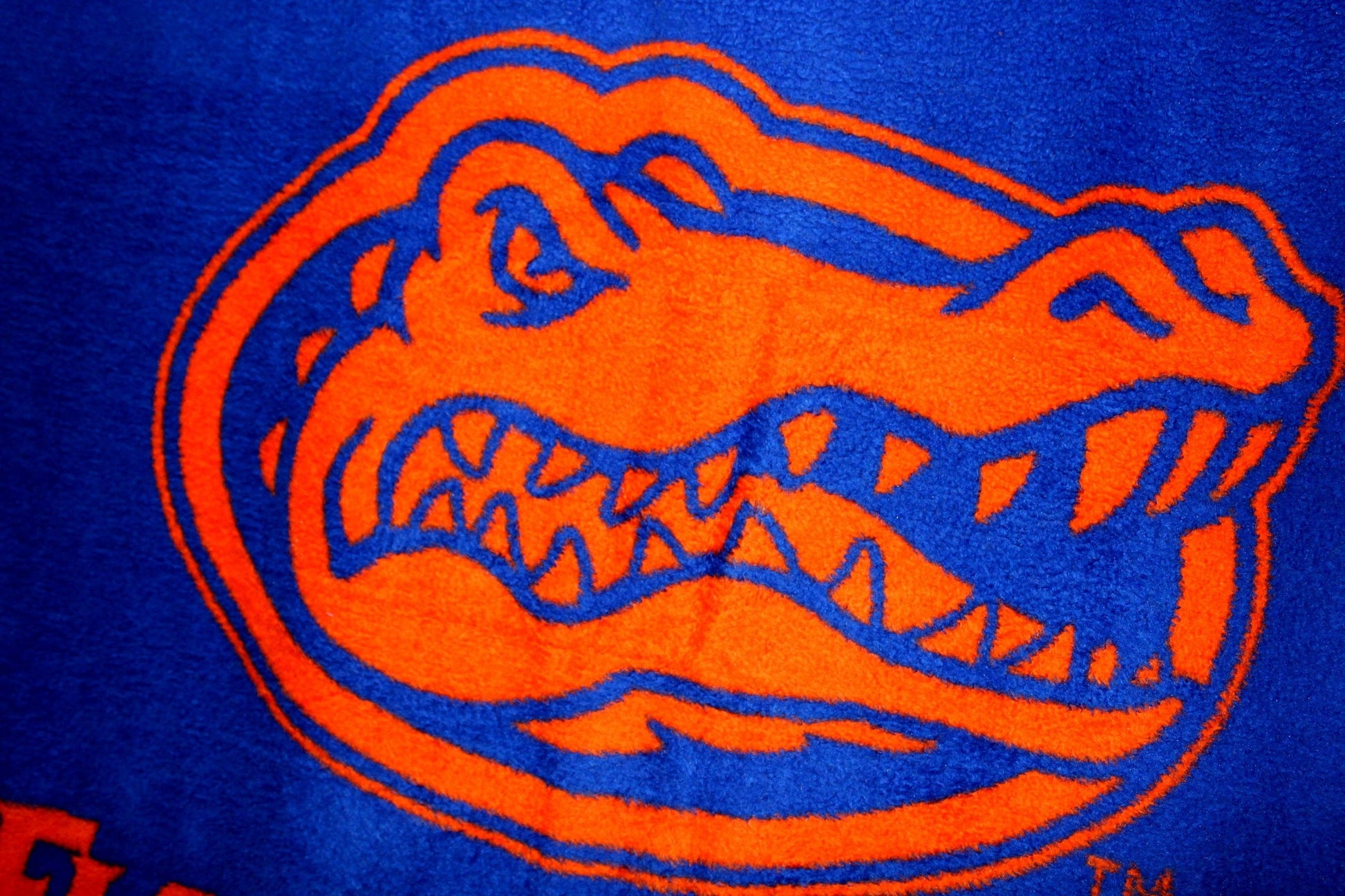 Biederlack Florida Gators Blanket Poly Acrylic Collectible Alligator Logo orange blue