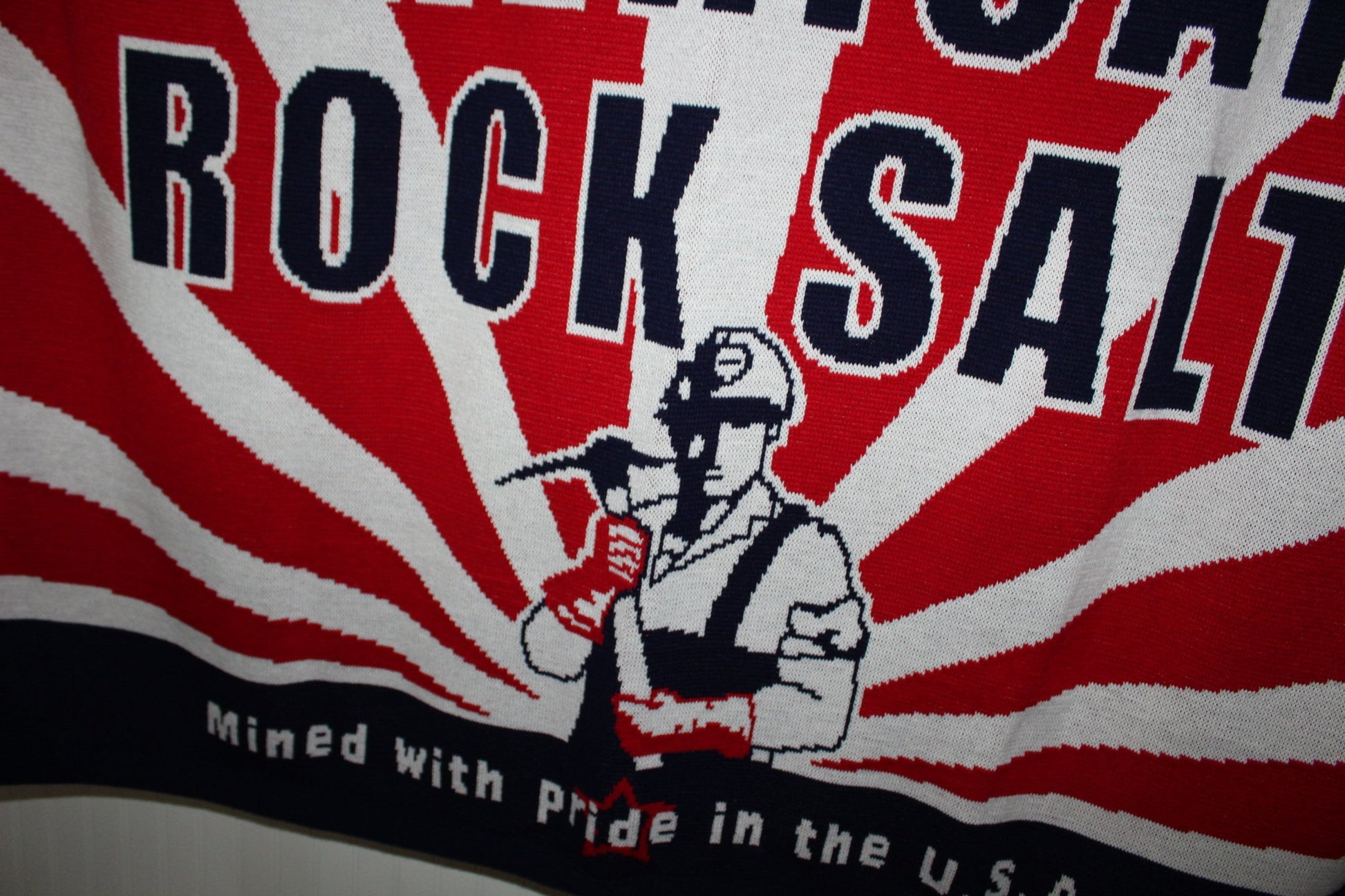 American Rock Salt Company Throw Blanket  Acrylic Knit Logo asbury park made