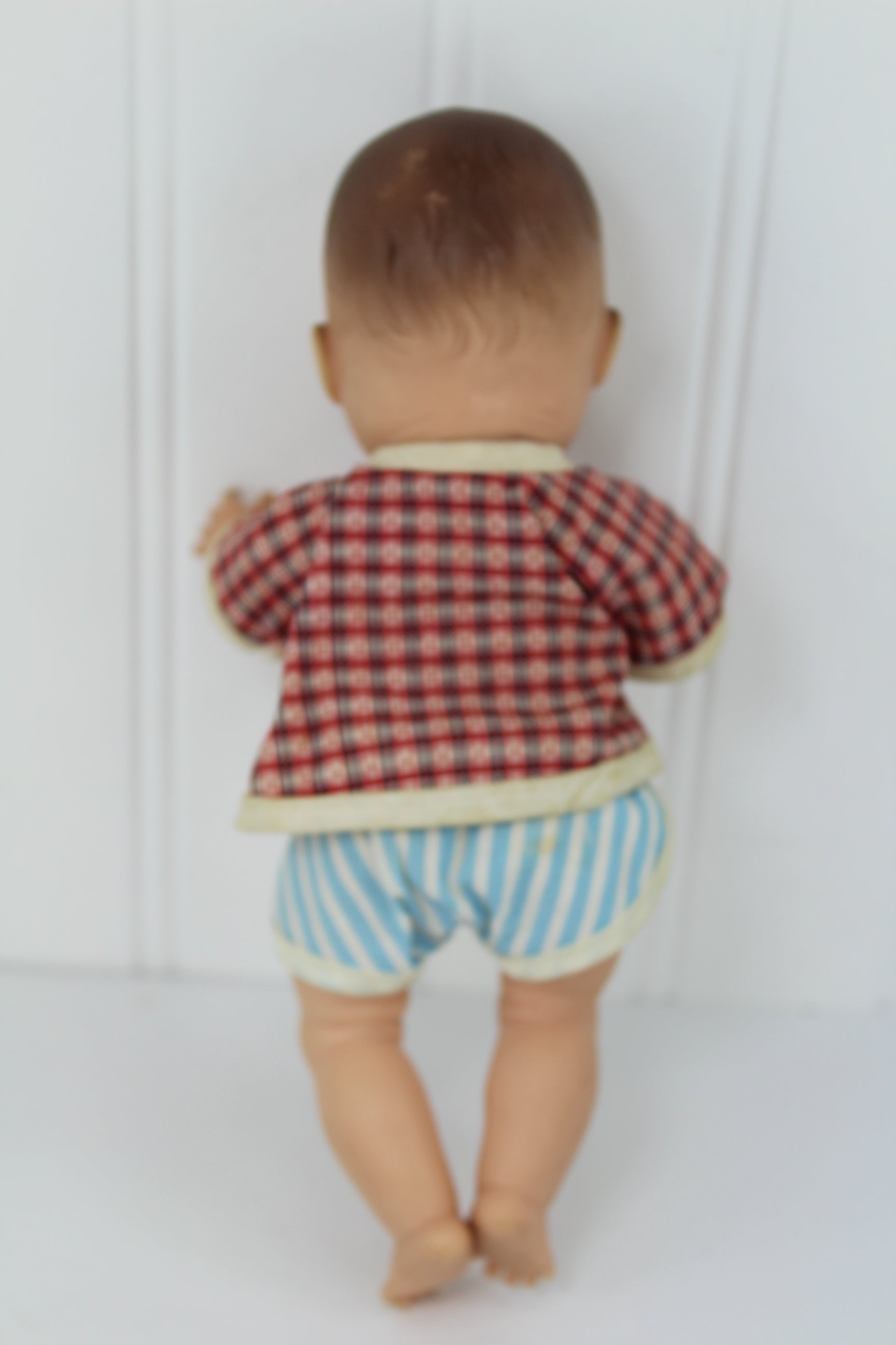 American Character Baby Doll 8" Molded Hair Rooted Lashes Beautiful Face nice condition