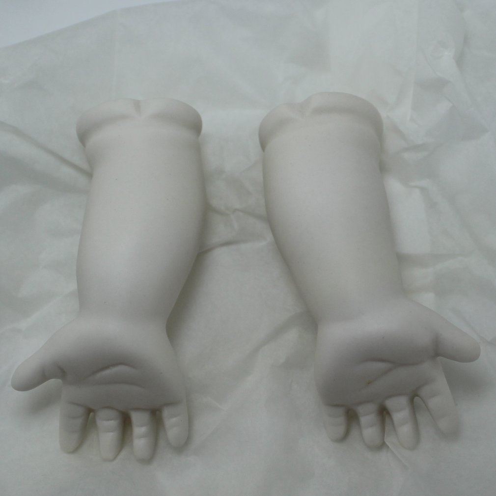 New Bisque Doll Parts Blue Eyes DIY Doll to Paint pair of hands