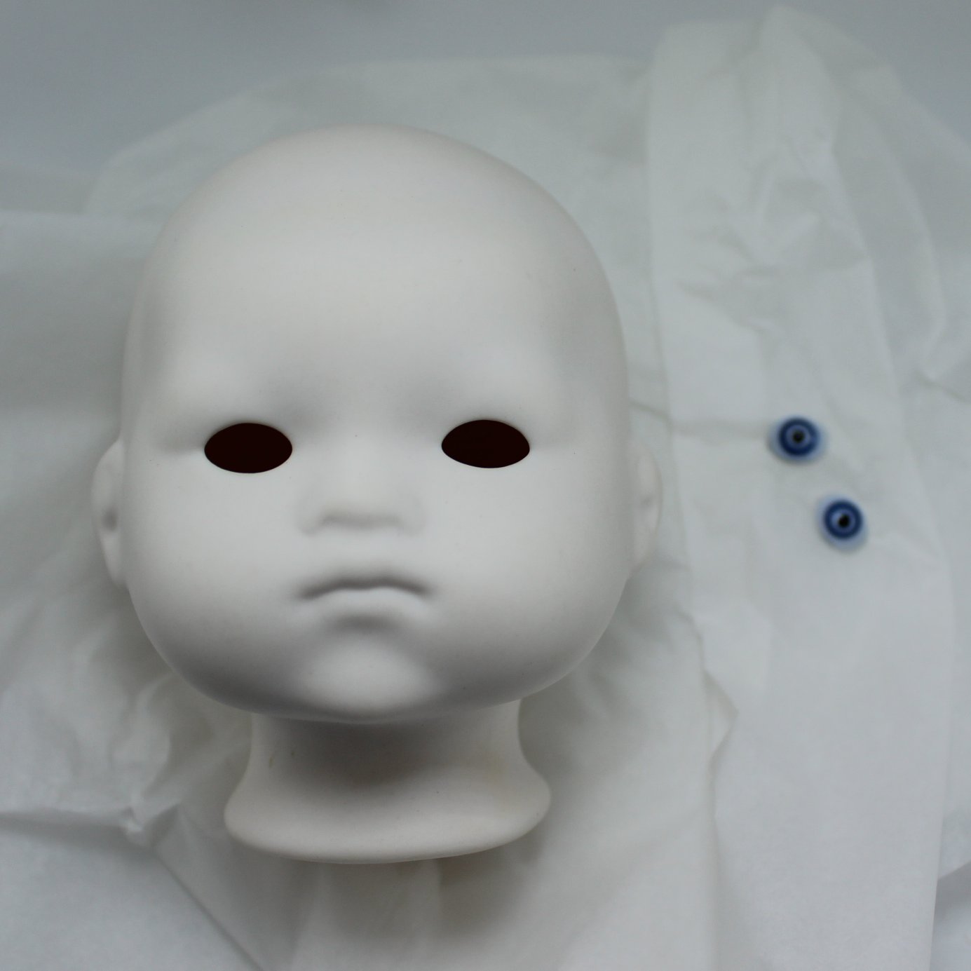 New Bisque Doll Parts Blue Eyes DIY Doll to Paint ready to complete