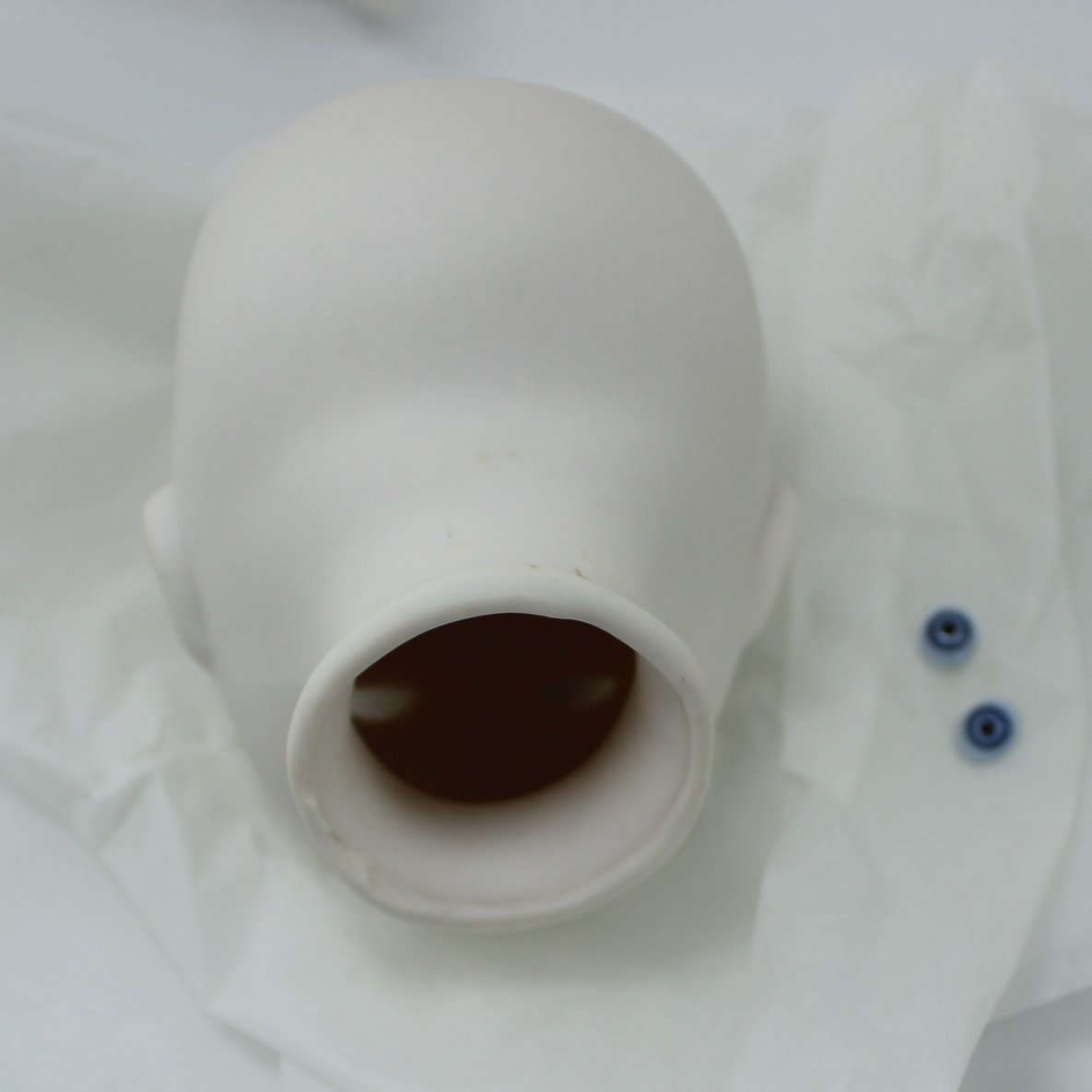 New Bisque Doll Parts Blue Eyes DIY Doll to Paint  eyes are included with doll