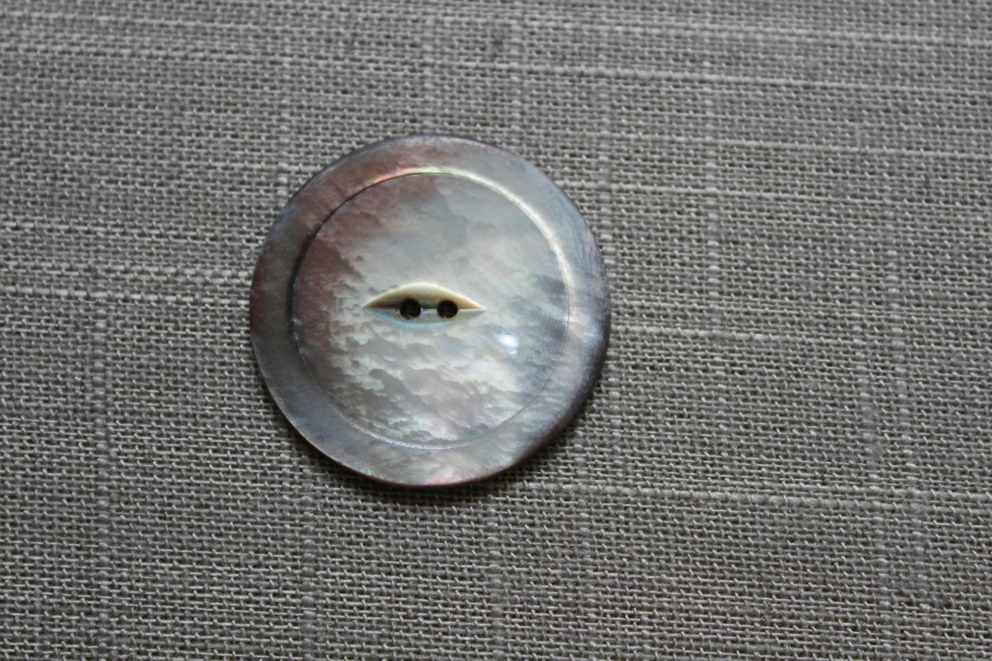 Vintage Real Pearl Buttons 1 7/16" Matching Pair Iridescent Colorful fisheye
