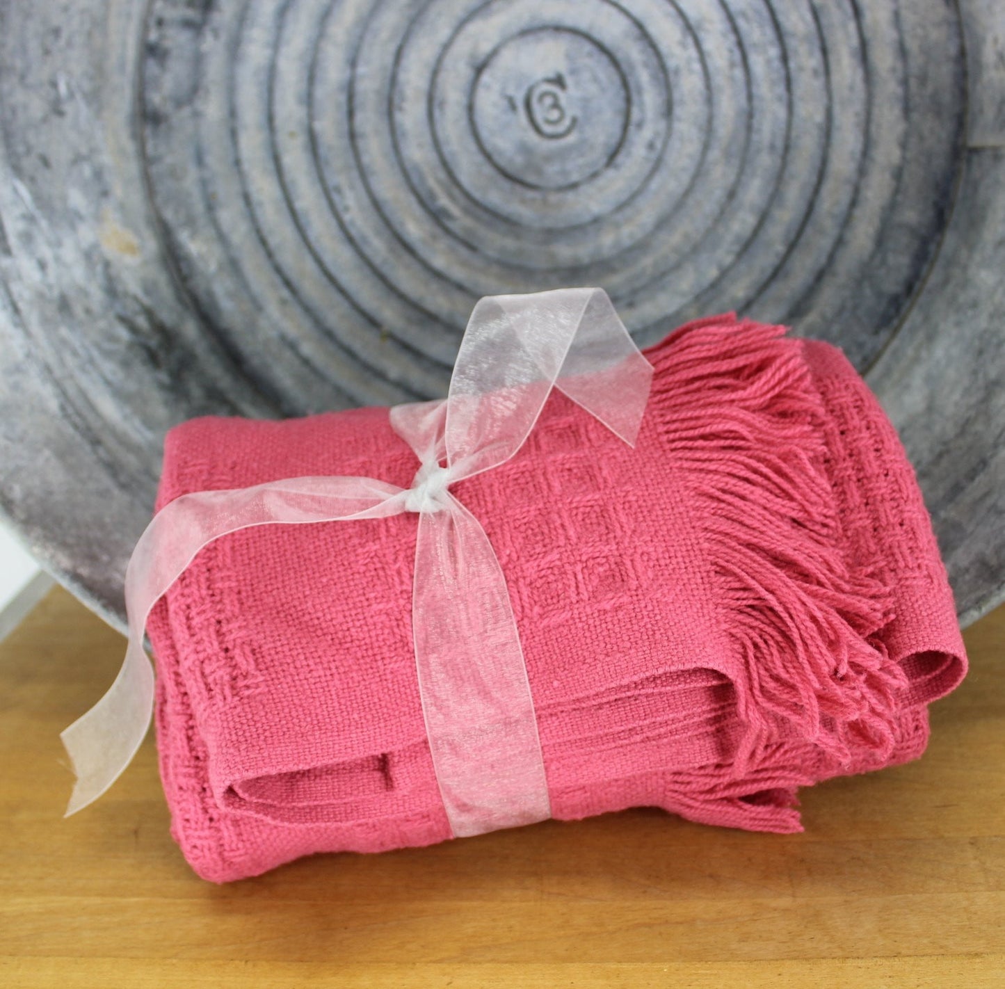 coming texturred rose woven throw