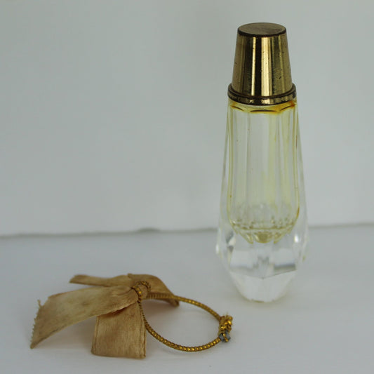Vintage Leaded Glass Perfume Bottle Heavy Lay Down Bottle