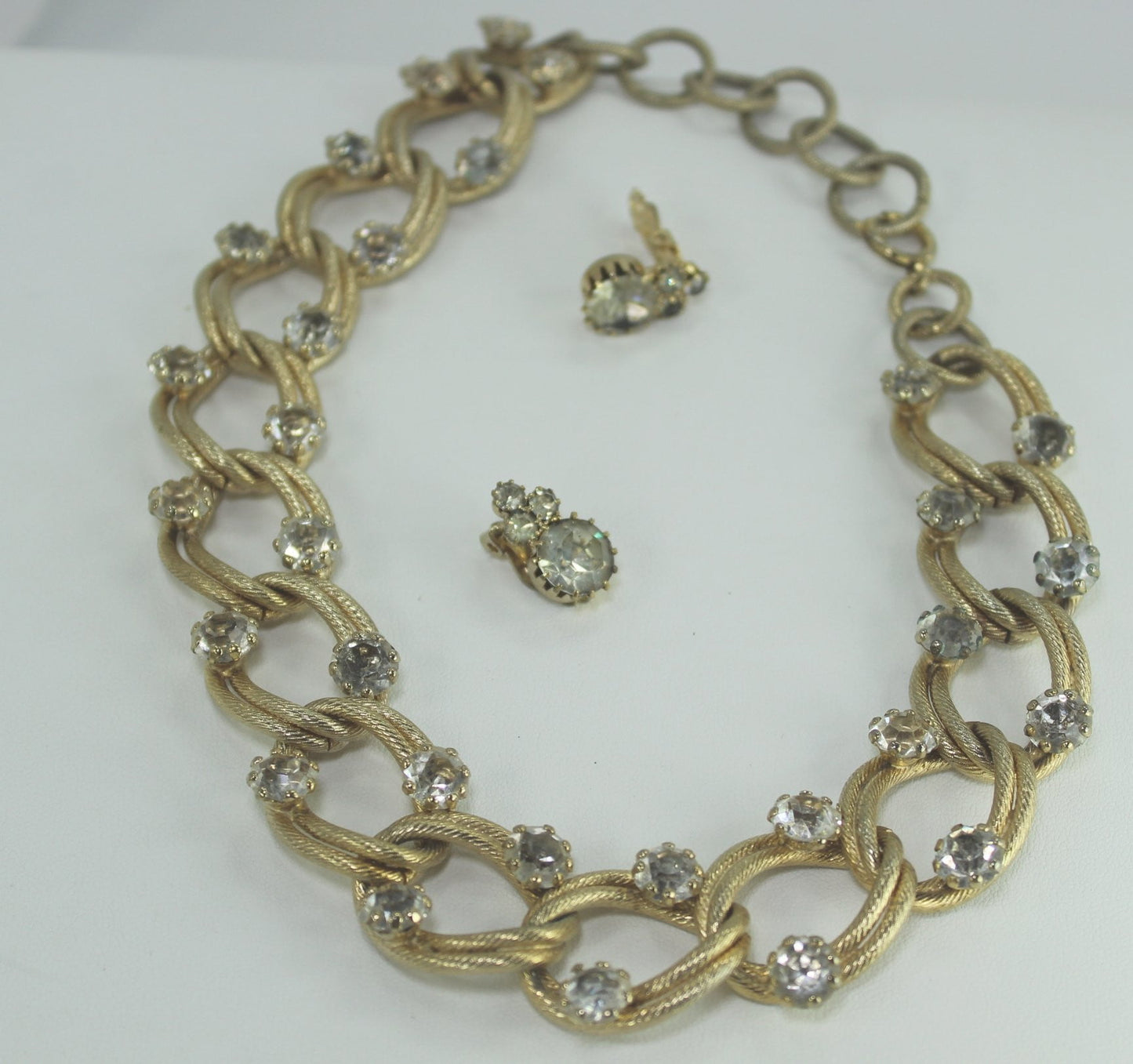 Jewelry Lot 8 Sets Necklace Earrings Vintage Germany Gold Crackle Filigree Pearl CZ MOP variety