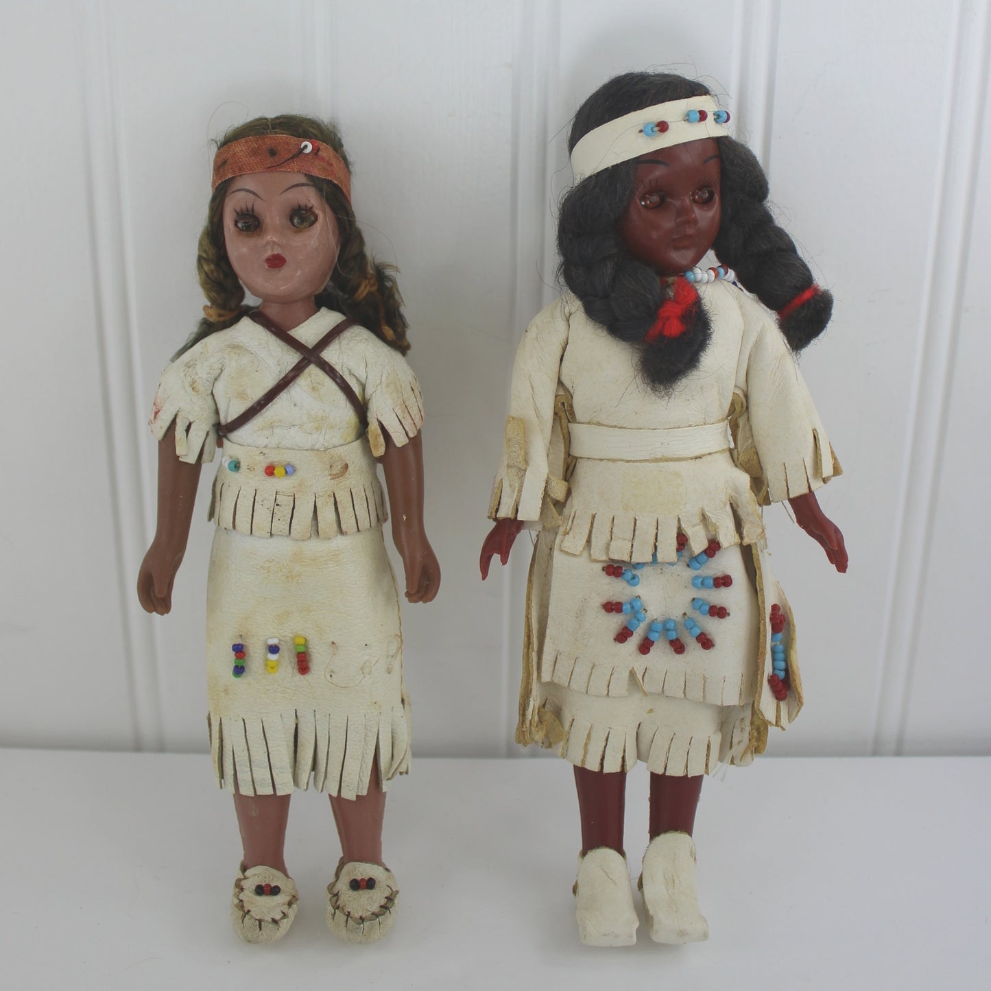 Collection 4 Carlson Dolls Ben Franklin Fur Hunter Papoose & Mother native american mothers with papoose