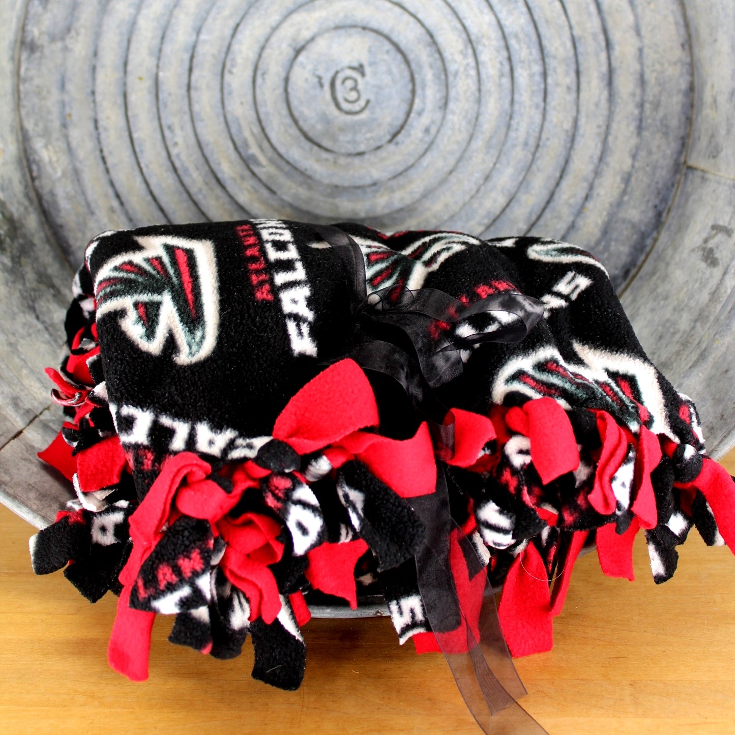 Hand Made Acrylic Blend Plush Throw Blanket "Atlanta Falcons" 43" X 55"