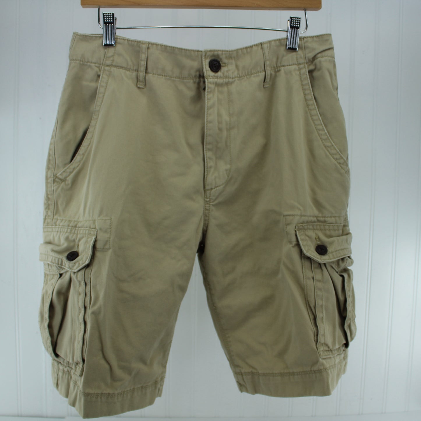 Arizona 100% Cotton Khaki Cargo Pants Size 32 Inseam 9 1/2" excellent pre owned condition