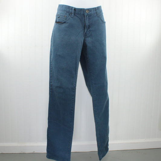Aeropostale Bowery Vintage Slim Straight Jeans Blue Cotton 98% Spandex 2% Size 32/34