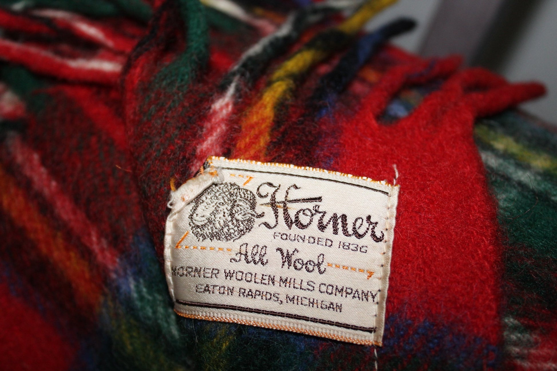 Horner Wool Throw - Red Tartan Plaid 1950s - 51