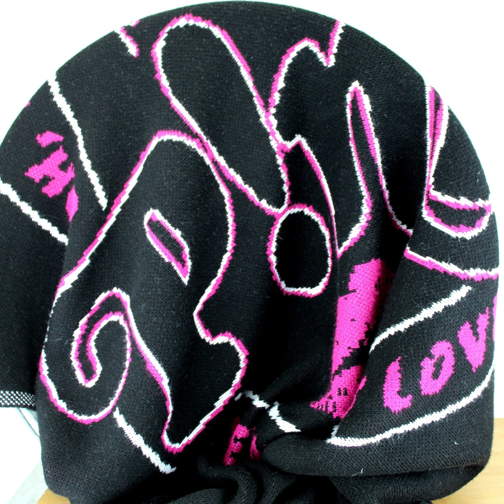 USA Acrylic Throw - "Pink" 2013 Tour ~ Black Sweater Knit - 49" X 64" love tour