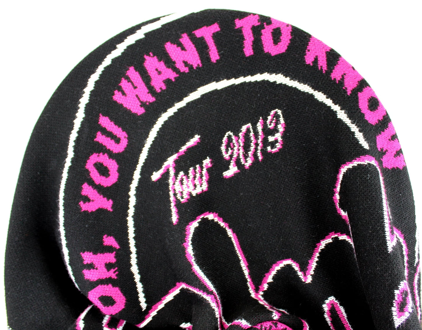 USA Acrylic Throw - "Pink" 2013 Tour ~ Black Sweater Knit - 49" X 64" You want to know