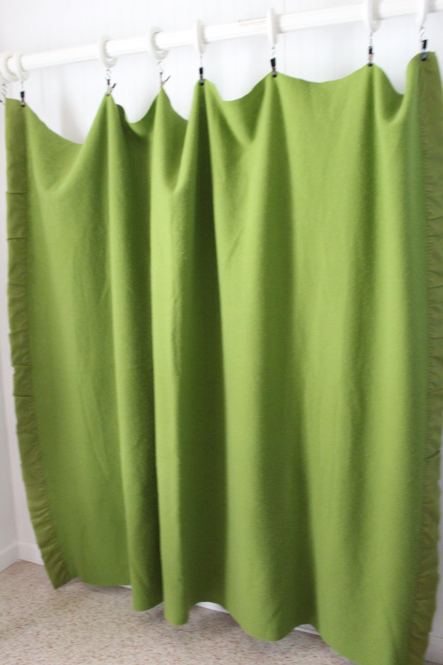  J P Stevens Vintage Blanket Avocado Green 66" X 84" mid century
