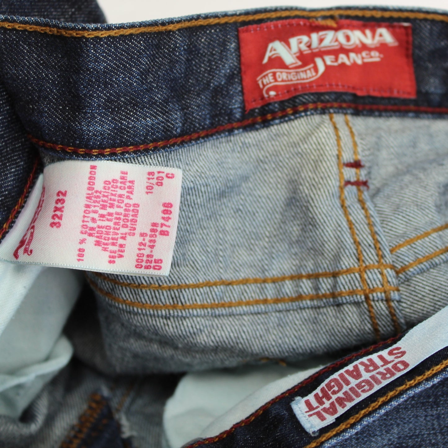 Arizona 100% Cotton Jeans Dark Blue Straight Cut 32X32 orig tags size care maker