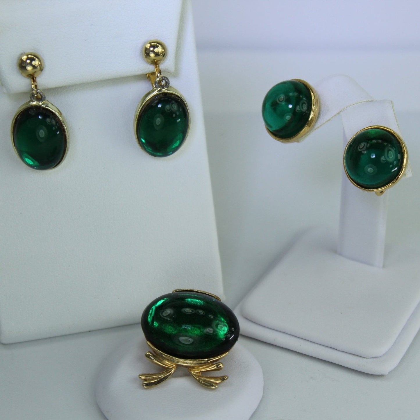 Lot Green Jelly Belly Green Collection 2 Pairs Clip Earrings Pin