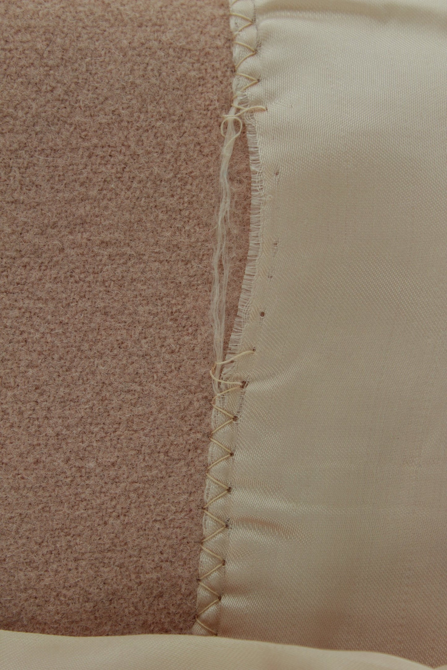 Vintage Wool Blanket Pale Rose Dense Weave Mid Century good