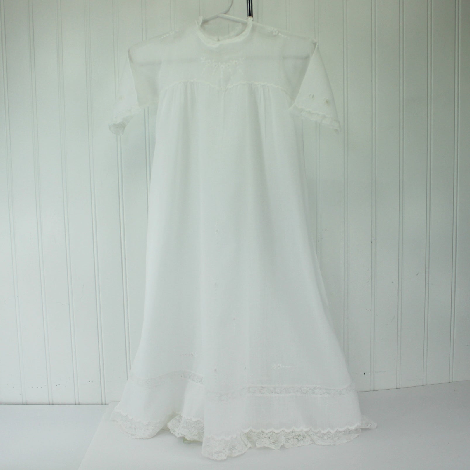 Collection 5 Pieces Infant Victorian Christening Summer Dresses Lace Embroidery Organdy Great for Large Dolls lace ruffles white clothes
