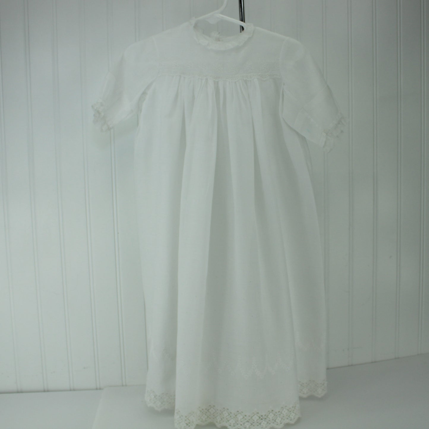 Collection 5 Pieces Infant Victorian Christening Summer Dresses Lace Embroidery Organdy Great for Large Dolls beautiful period clothes for large dolls