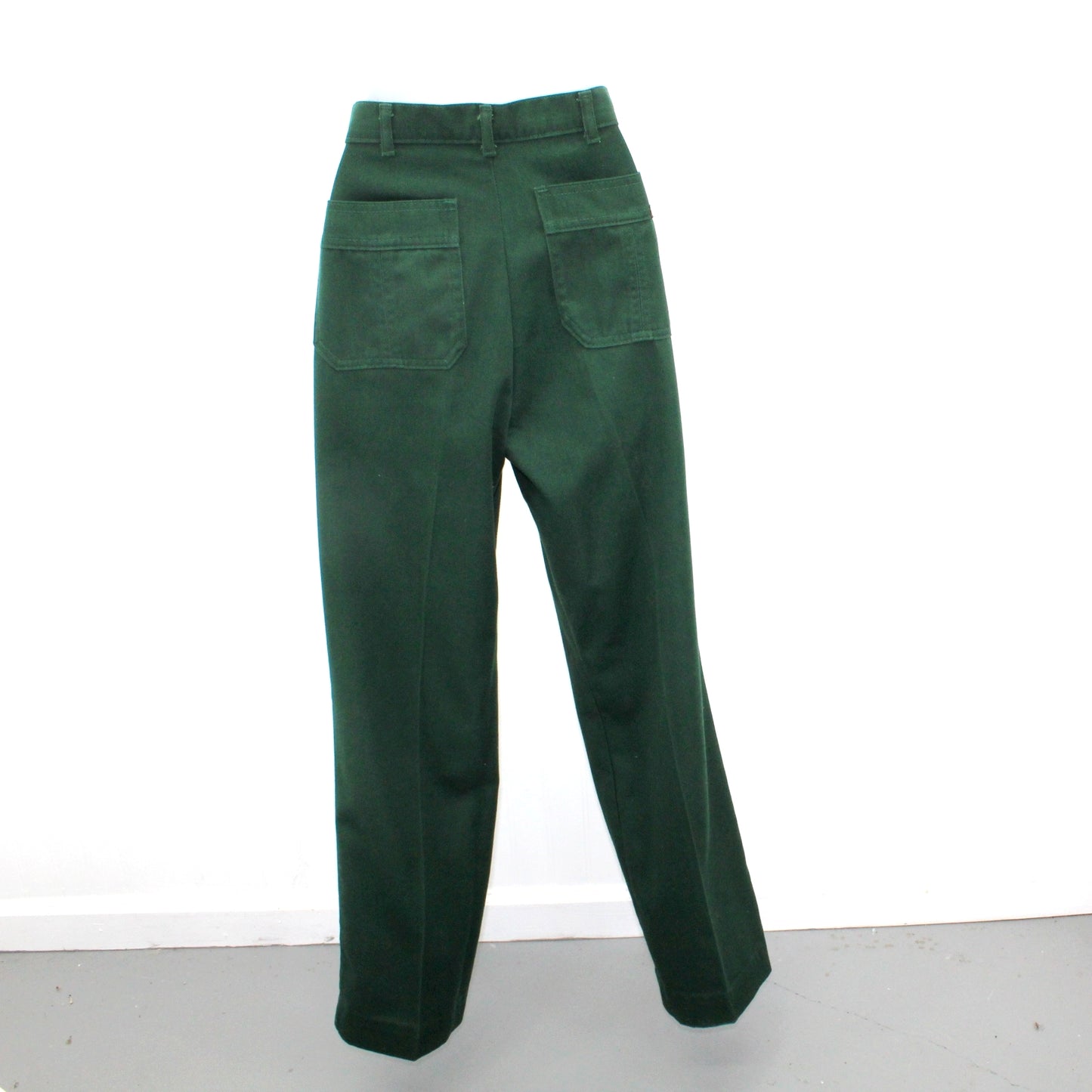 Early 1960s McGregor Womens Straight Hi Rise Mom's Pants Dark Green Twill Waist 29" mom jeans 1960 style