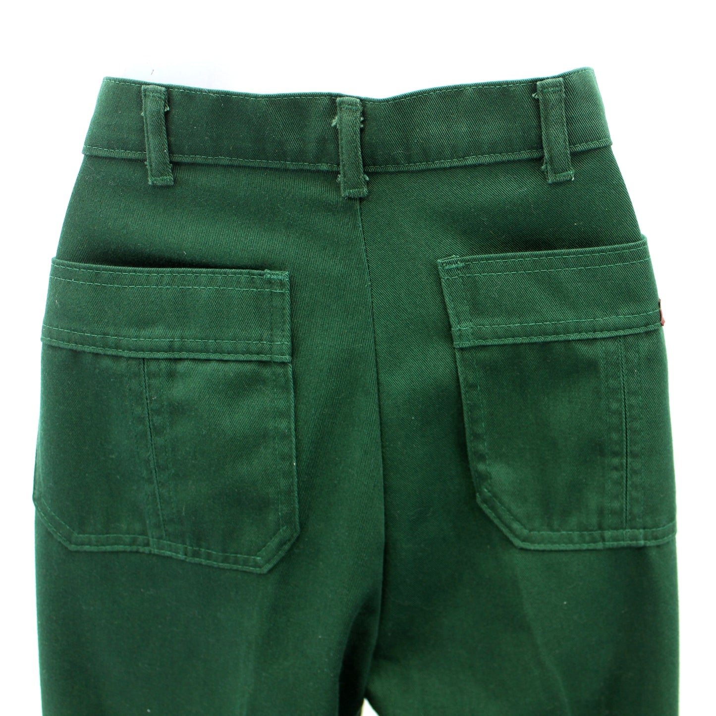 Early 1960s McGregor Womens Straight Hi Rise Mom's Pants Dark Green Twill Waist 29" double stitch trim used