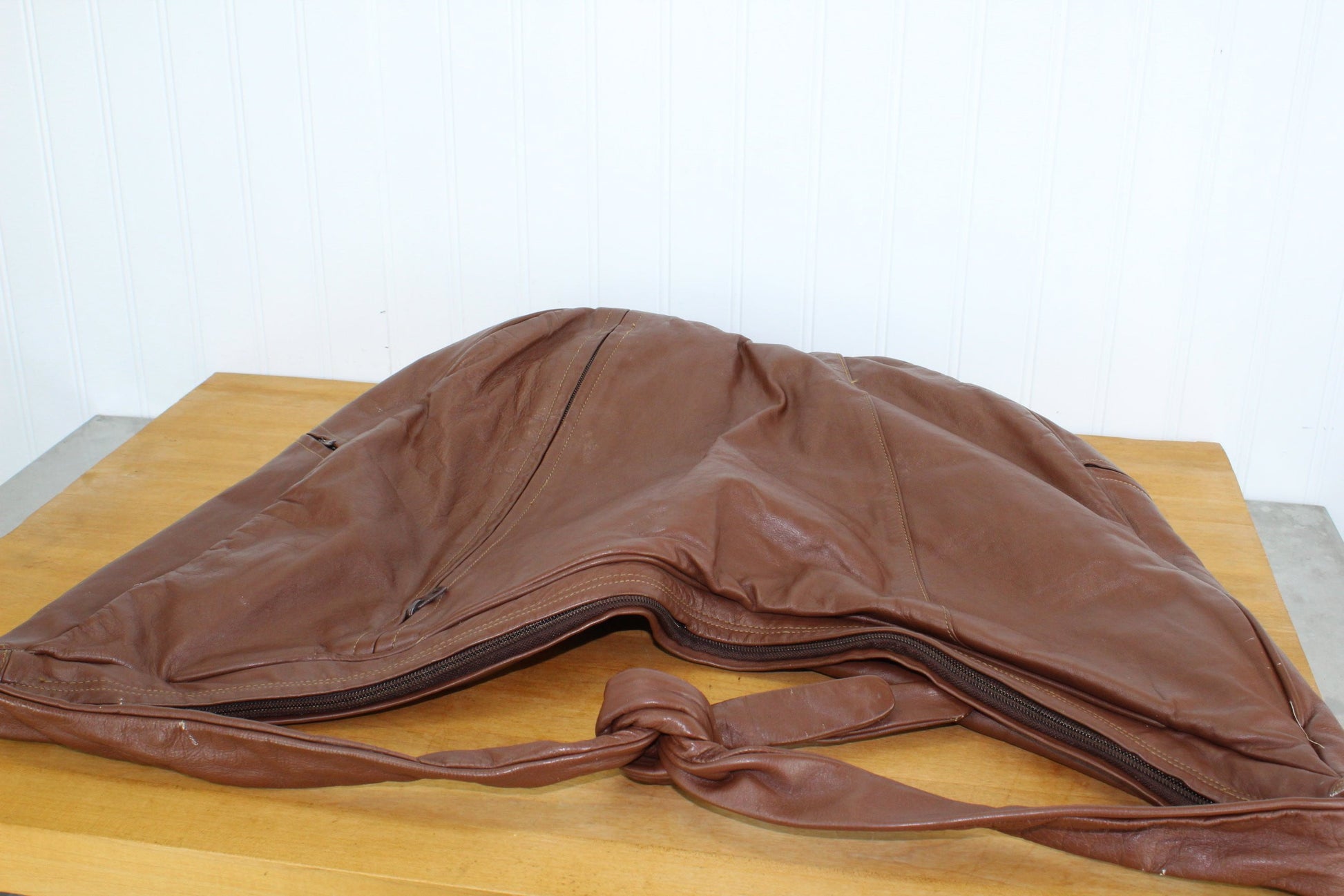 Flores Bags Leather Sling Shoulder Tote Carryall Bag - Tie Shoulder Handle - Extra Large  27" X 15"