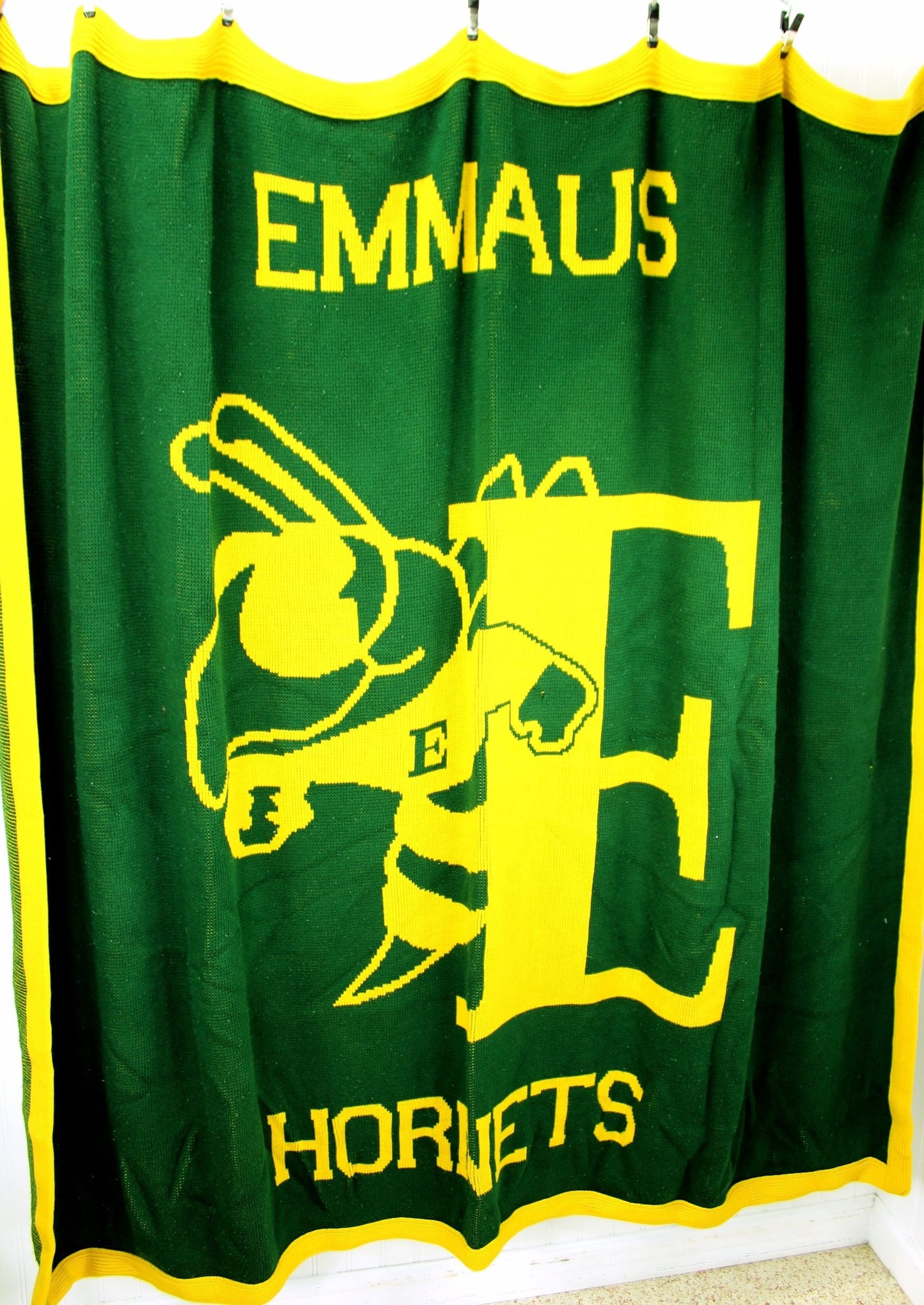 Logo Knits Vintage Emmaus High School Stadium Blanket - Sweater Knit Oldie  broken in usable