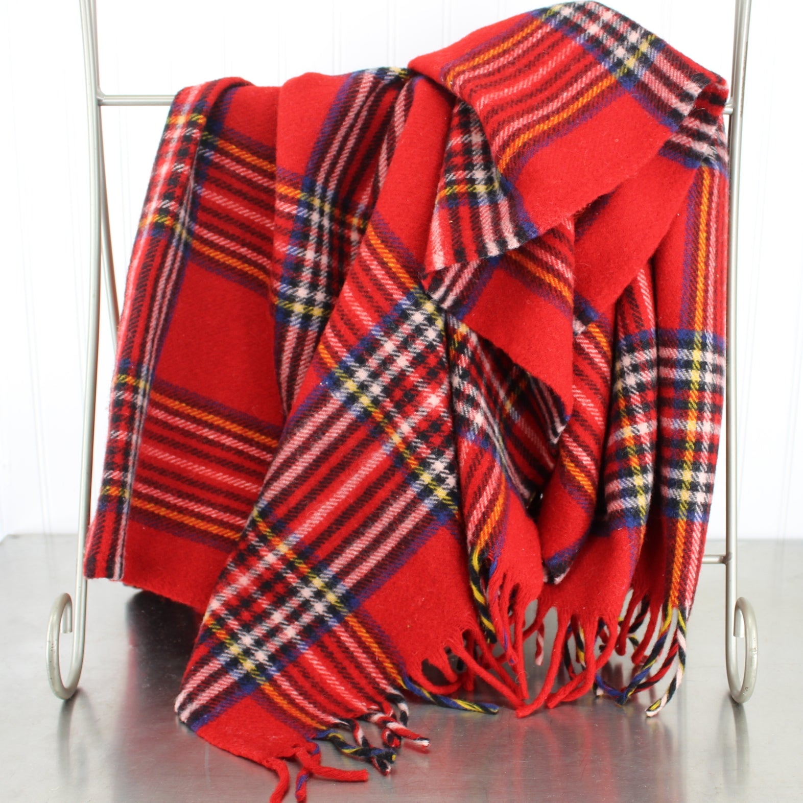 Faribo Classic Wool Throw Blanket Red Plaid - 54" by 50" USA