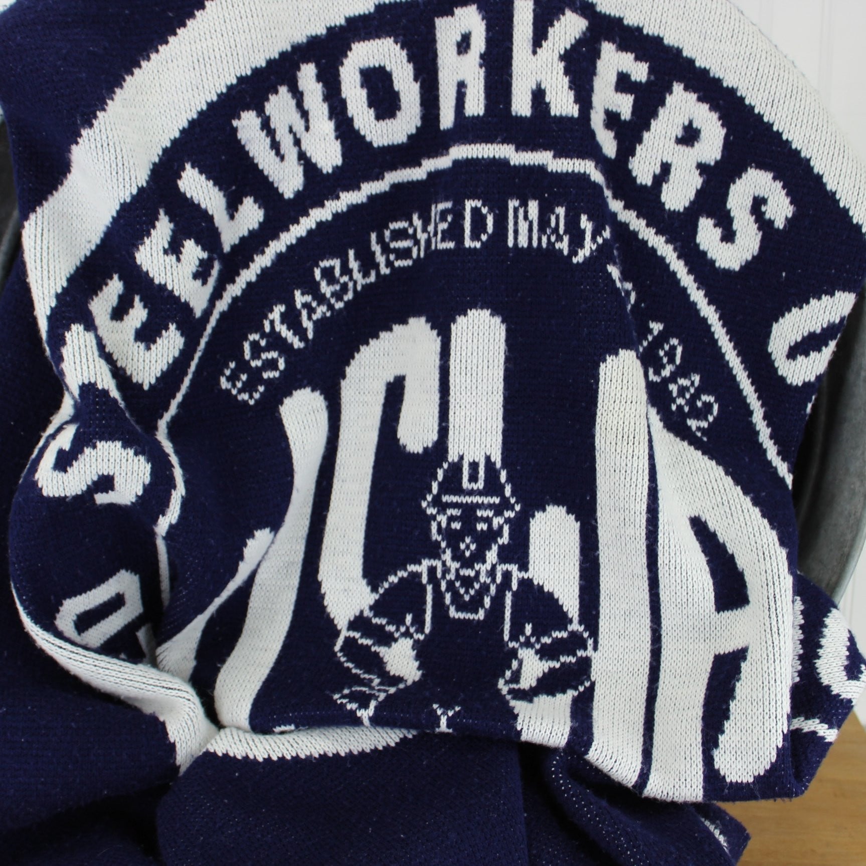 Logo Knits Vintage USW United Steelworkers Blanket - Local 12000 