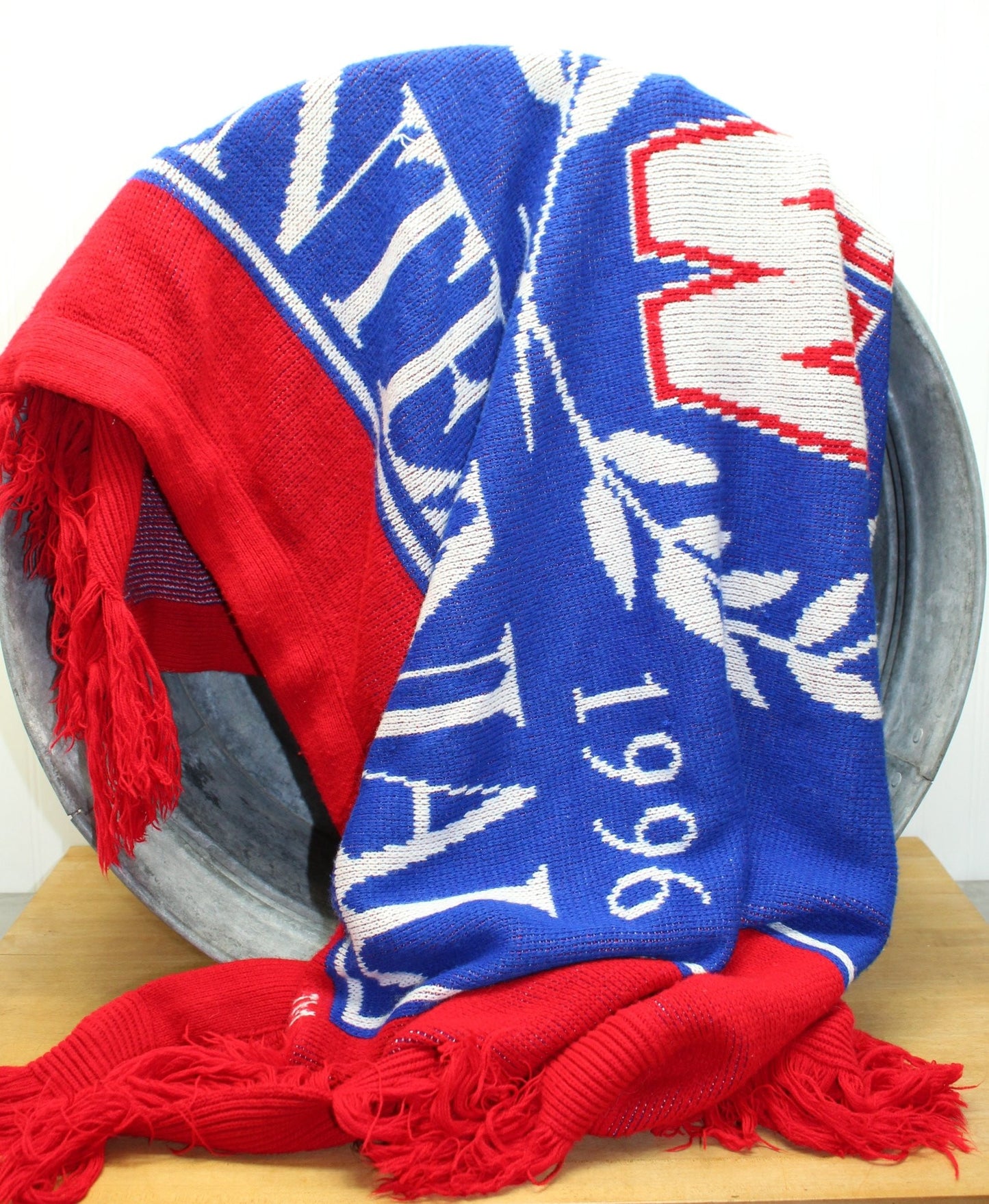 Big Ten Centennial Collectible Throw Blanket -  1896 -- 1996 - Wisconsin rare older blanket