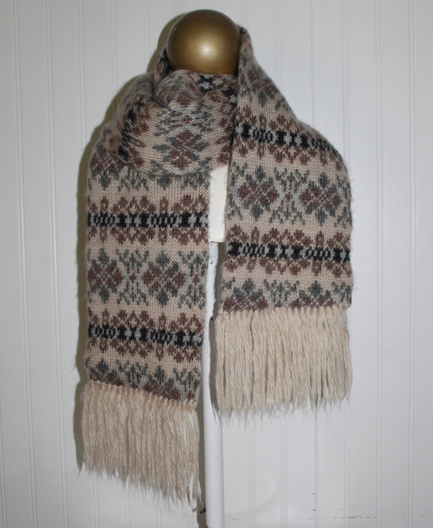 Acrylic Double Scarf Aris Nordic Sweater Knit 7" X 60" Wash Dry