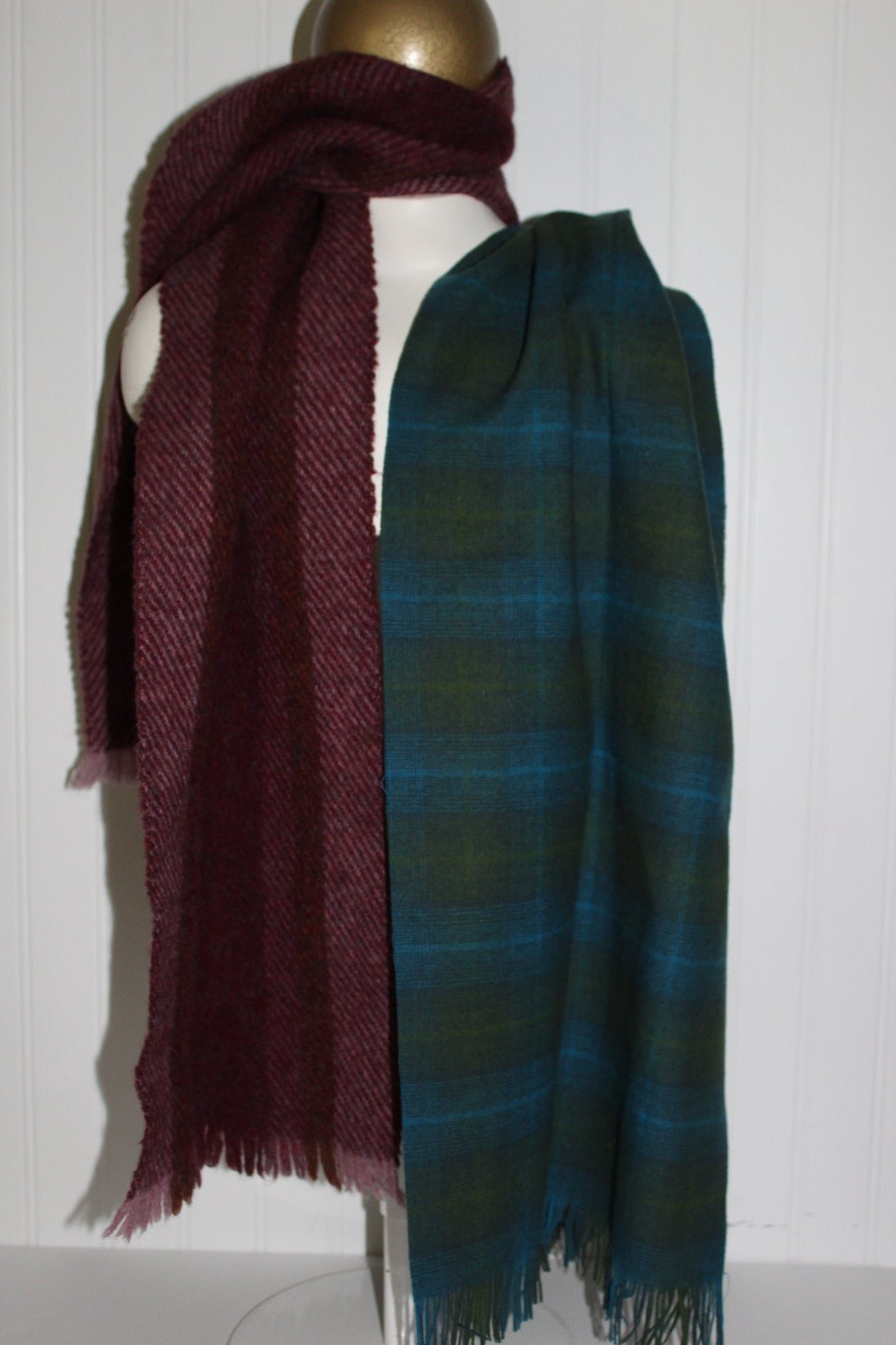 Lot 3 Scarves Wool DIY Craft Pendleton Dunlop Cashmere Kincora Ireland craft wool