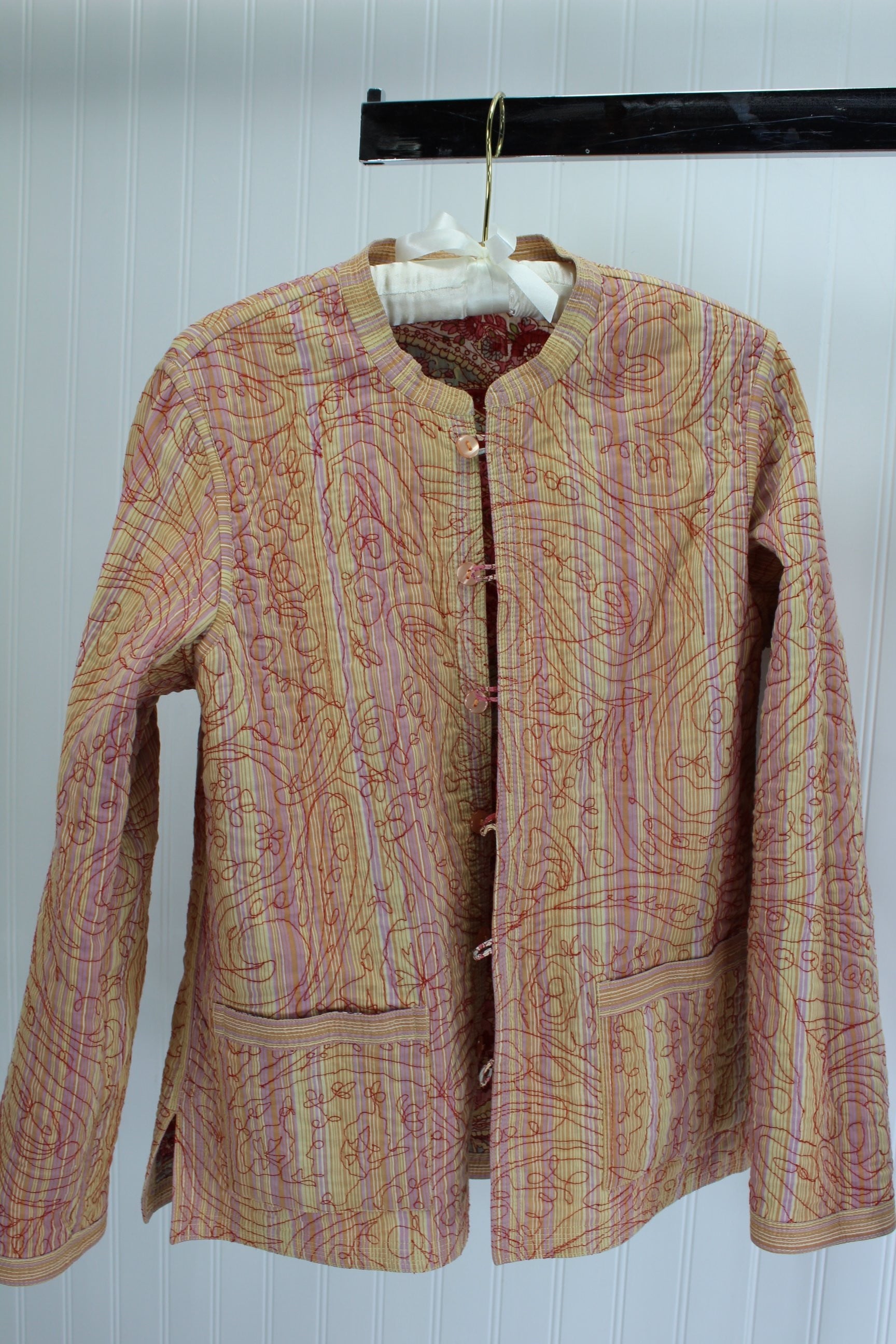 Reversible Quilted Jacket Vera Style Paisley Rose Pink Cream retired