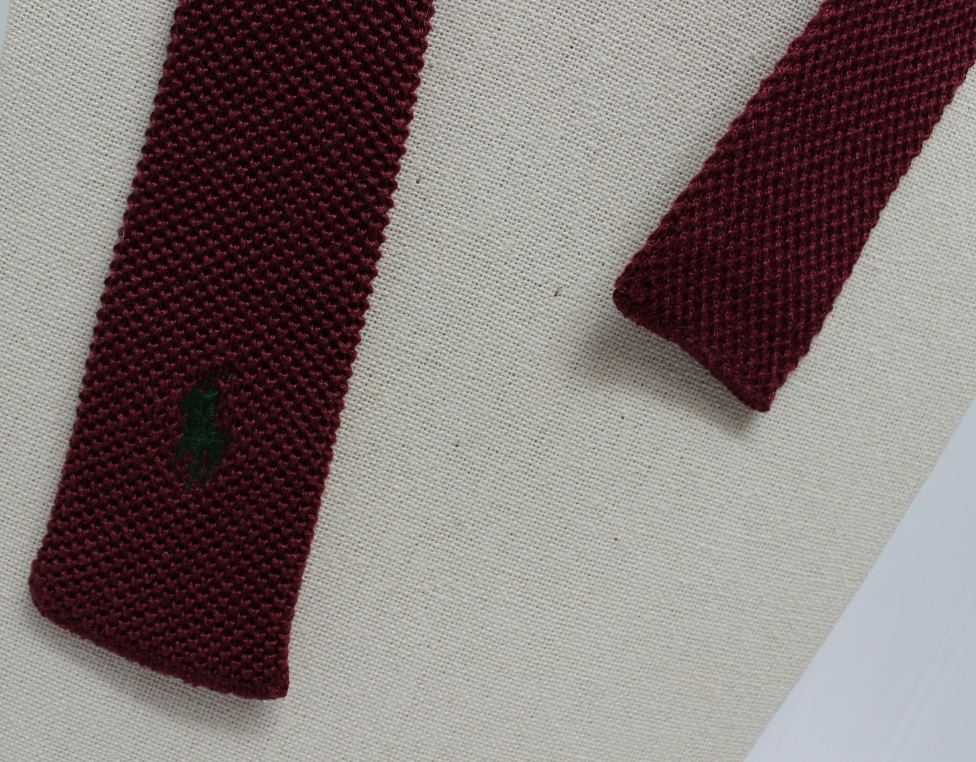 Vintage POLO Necktie Skinny Woven Cotton Ralph Lauren 2" weave