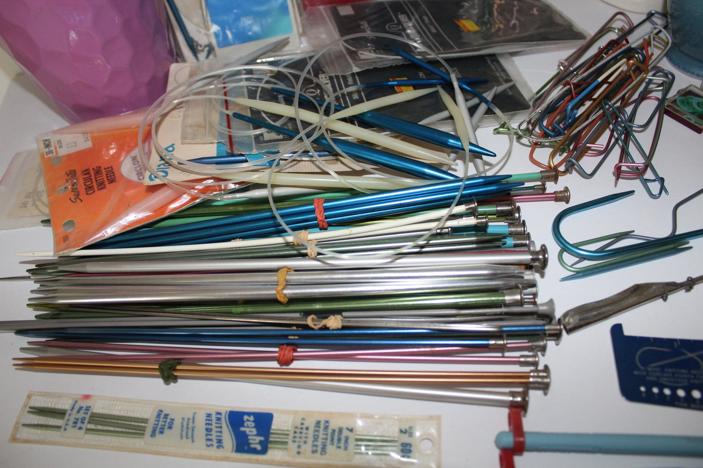 Huge Lot 300+ Pieces Knit Crochet Needles Circular DPNs Misc Tools Estate Collection boye