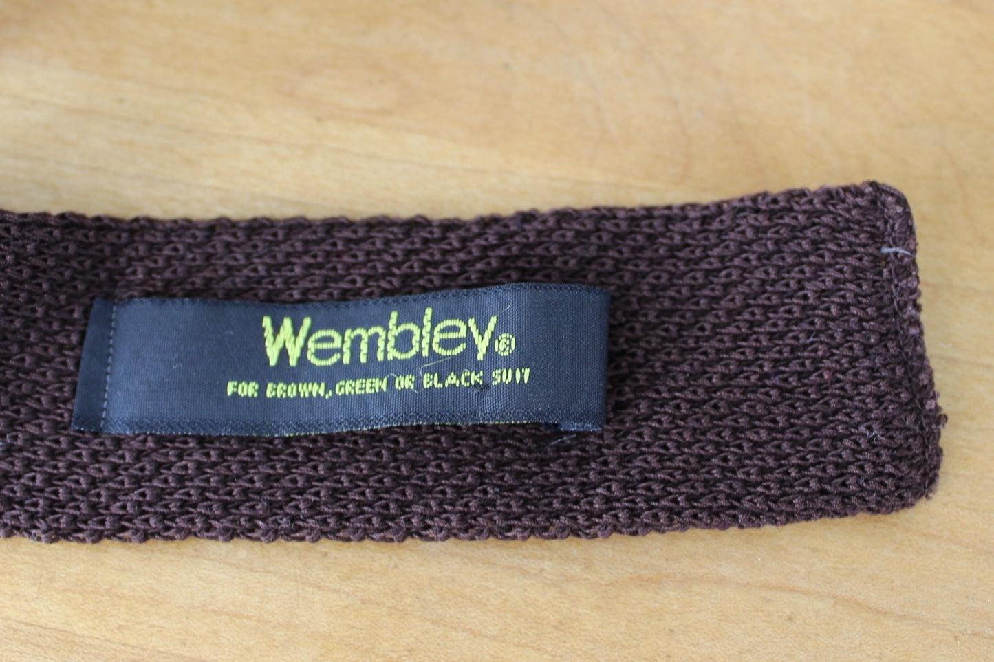 Wembley Woven Necktie - Skinny 2" Dark Brown - Vitage Mid Century 1960s